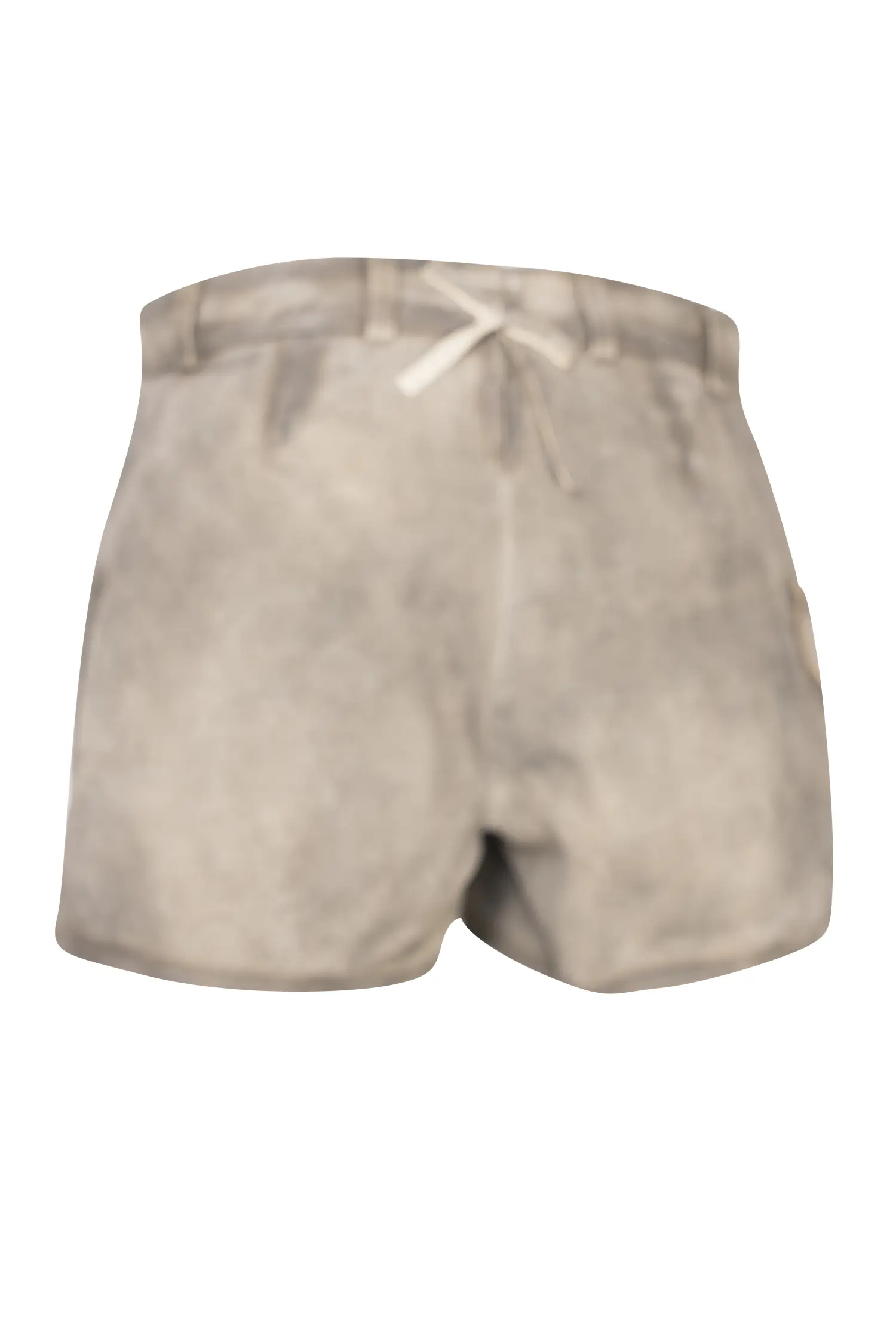 Lederhose Bogensee in Steingrau Rückansicht