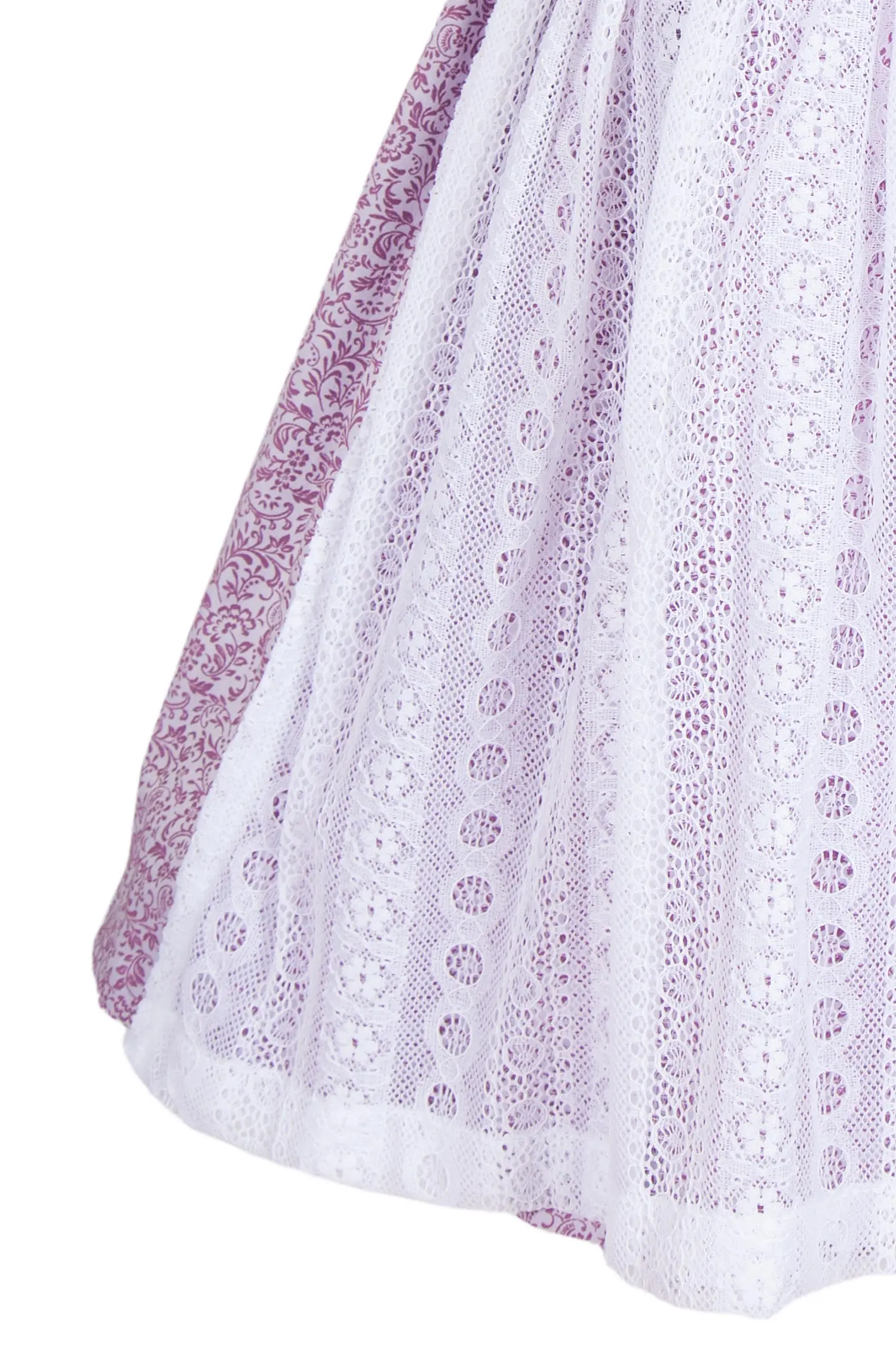 Babydirndl aus Baumwolle in flieder 3-teilig Detail