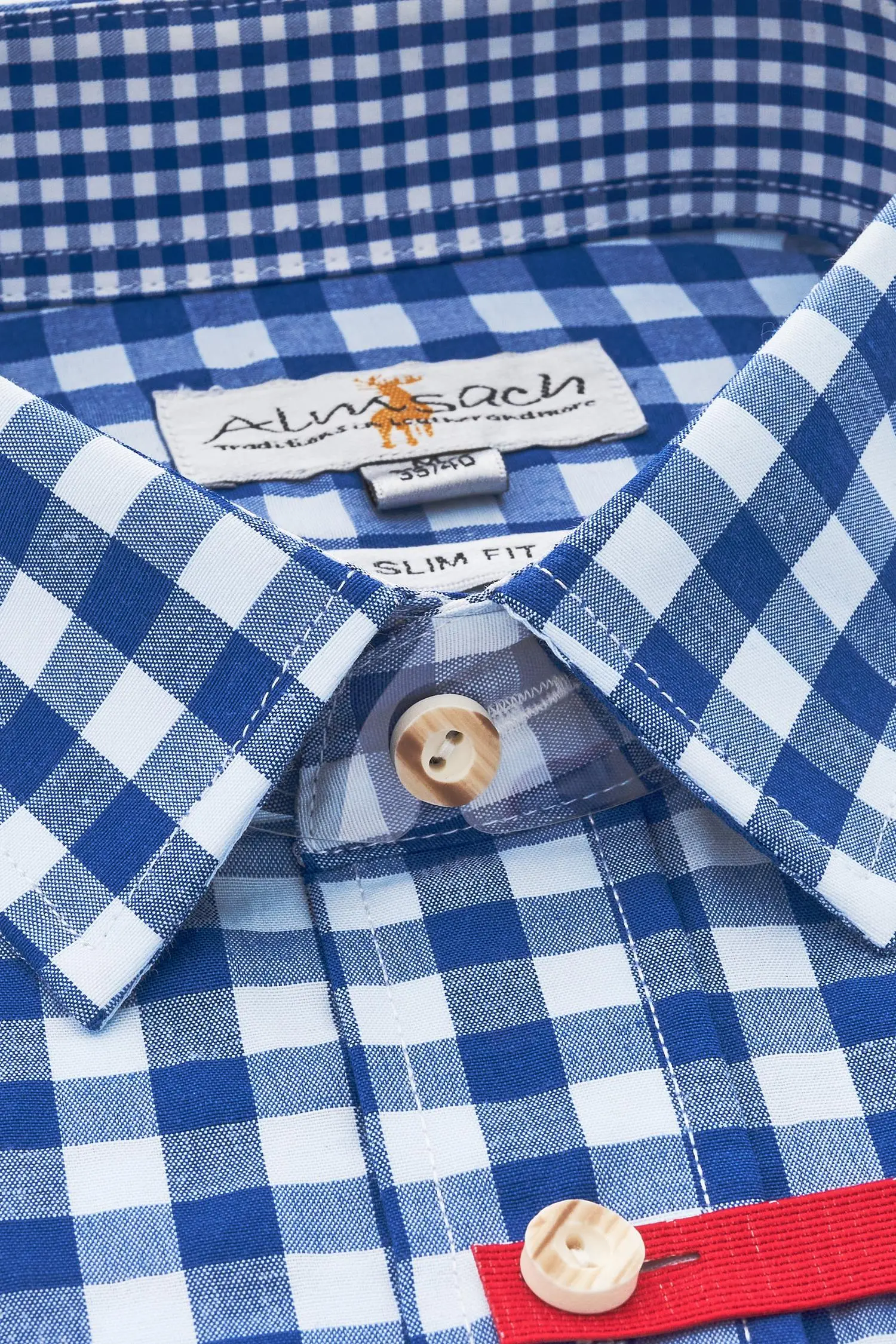Blau/Weiß kariertes Hemd von Almsach