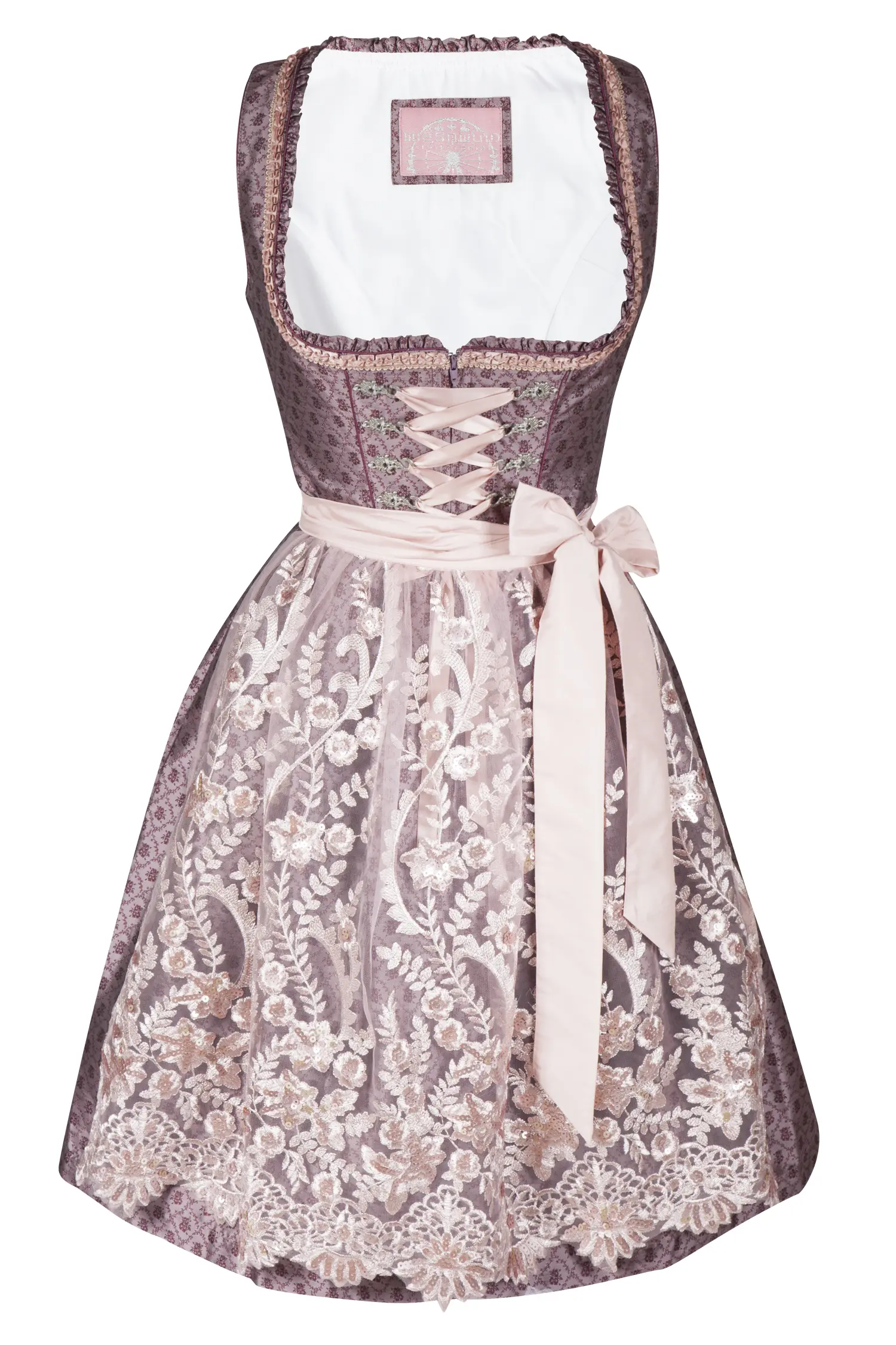 Dirndl Palina in bordeaux / rosa