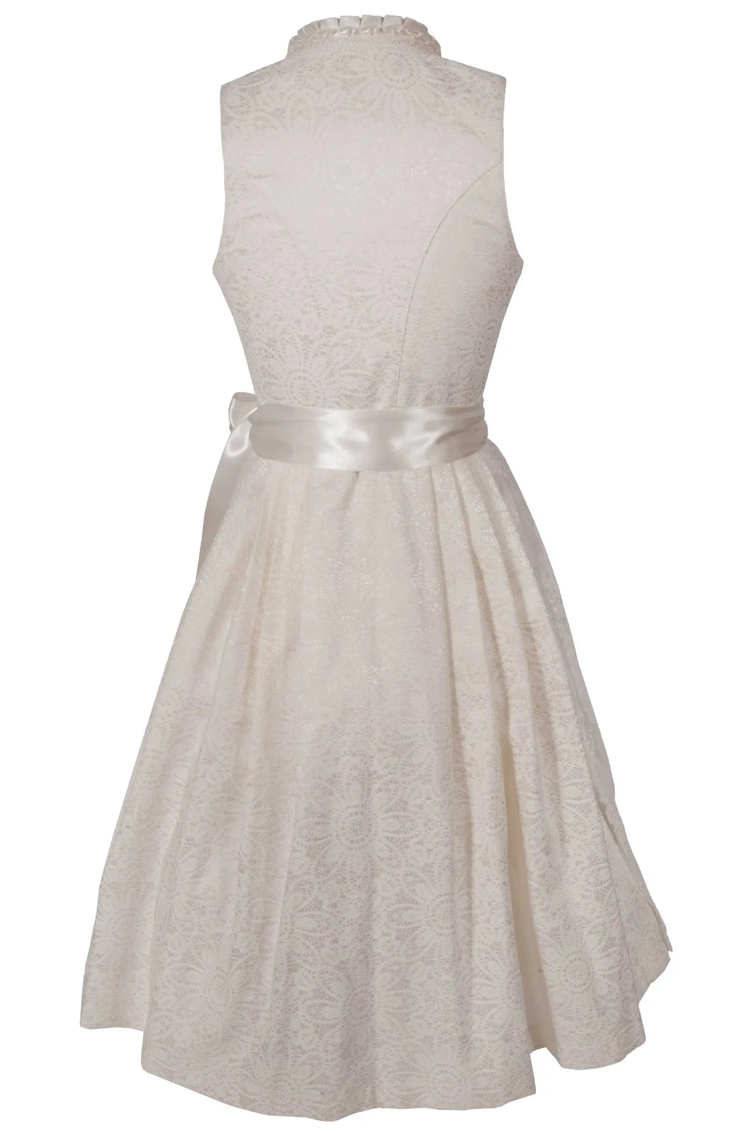 Brautdirndl in ivory creme mit Schneewittchenkragen hinten