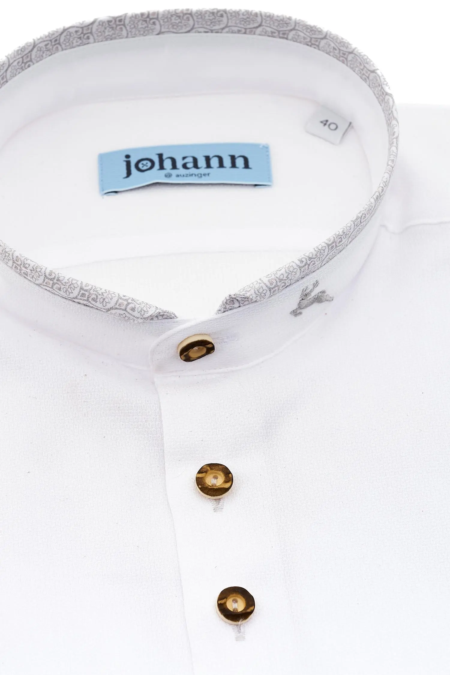 Elegantes Johann Hemd in Weiß mit grauen Akzenten