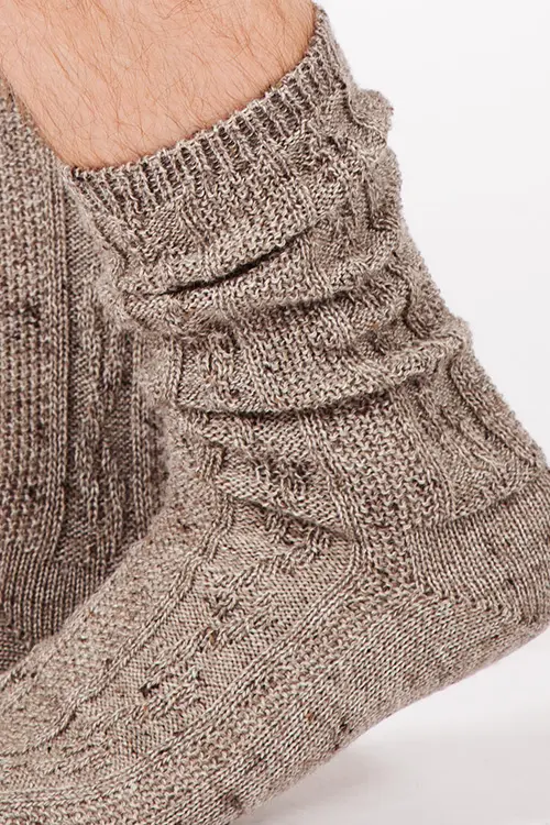 Herren Trachtensocken in braun melange Detail 