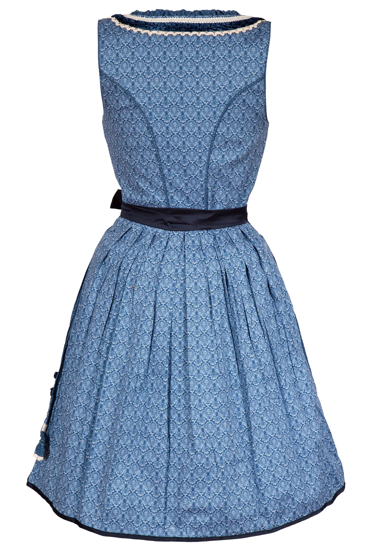 Mini Dirndl Angelica in blau und dunkelblau hinten