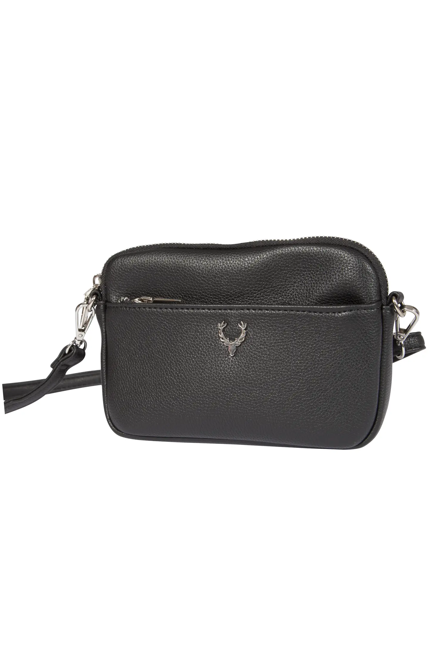 Trachtentasche schwarz mit Hirschkopf-Emblem