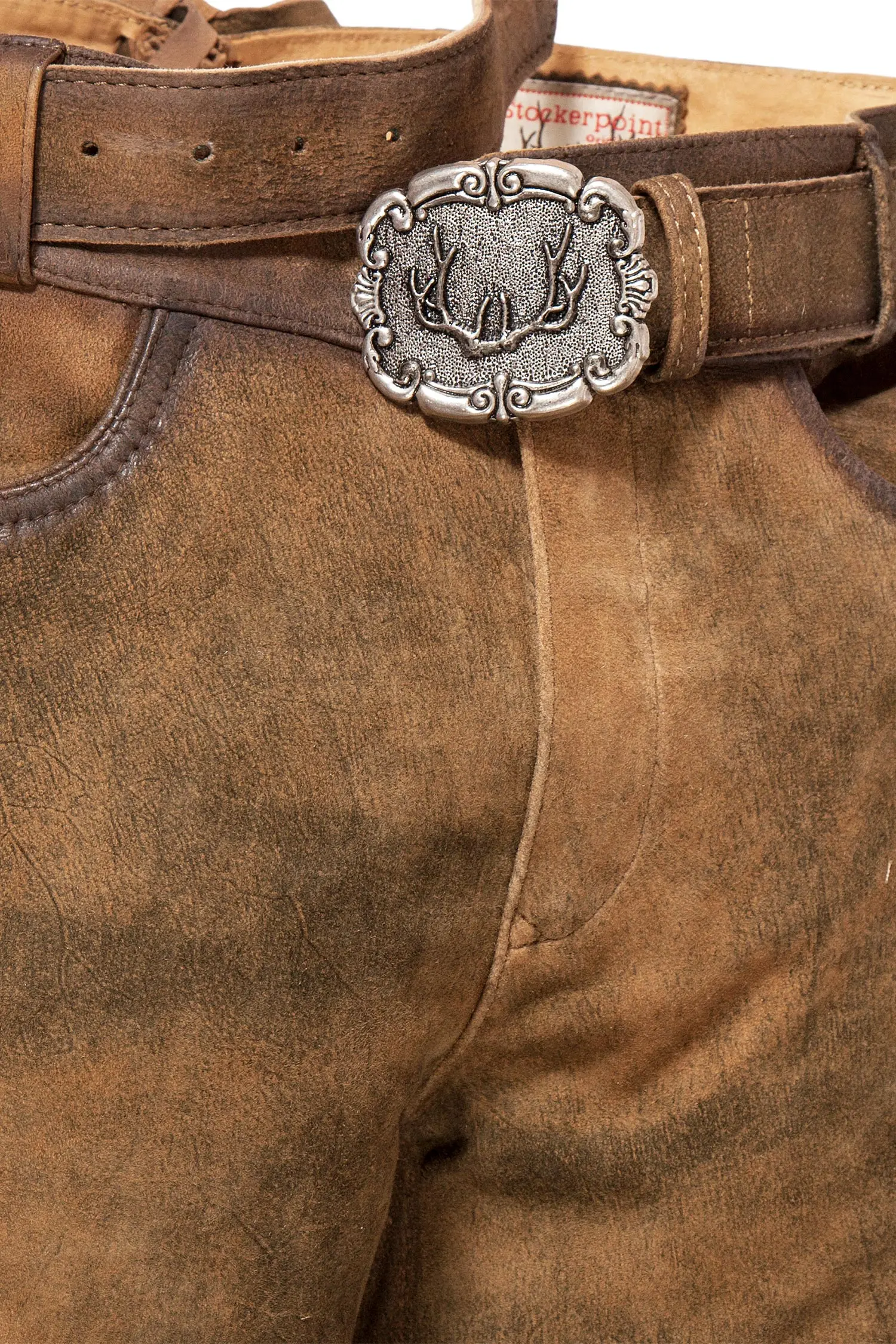 Kurze Lederhose Tracht Corbi in havanna Latz