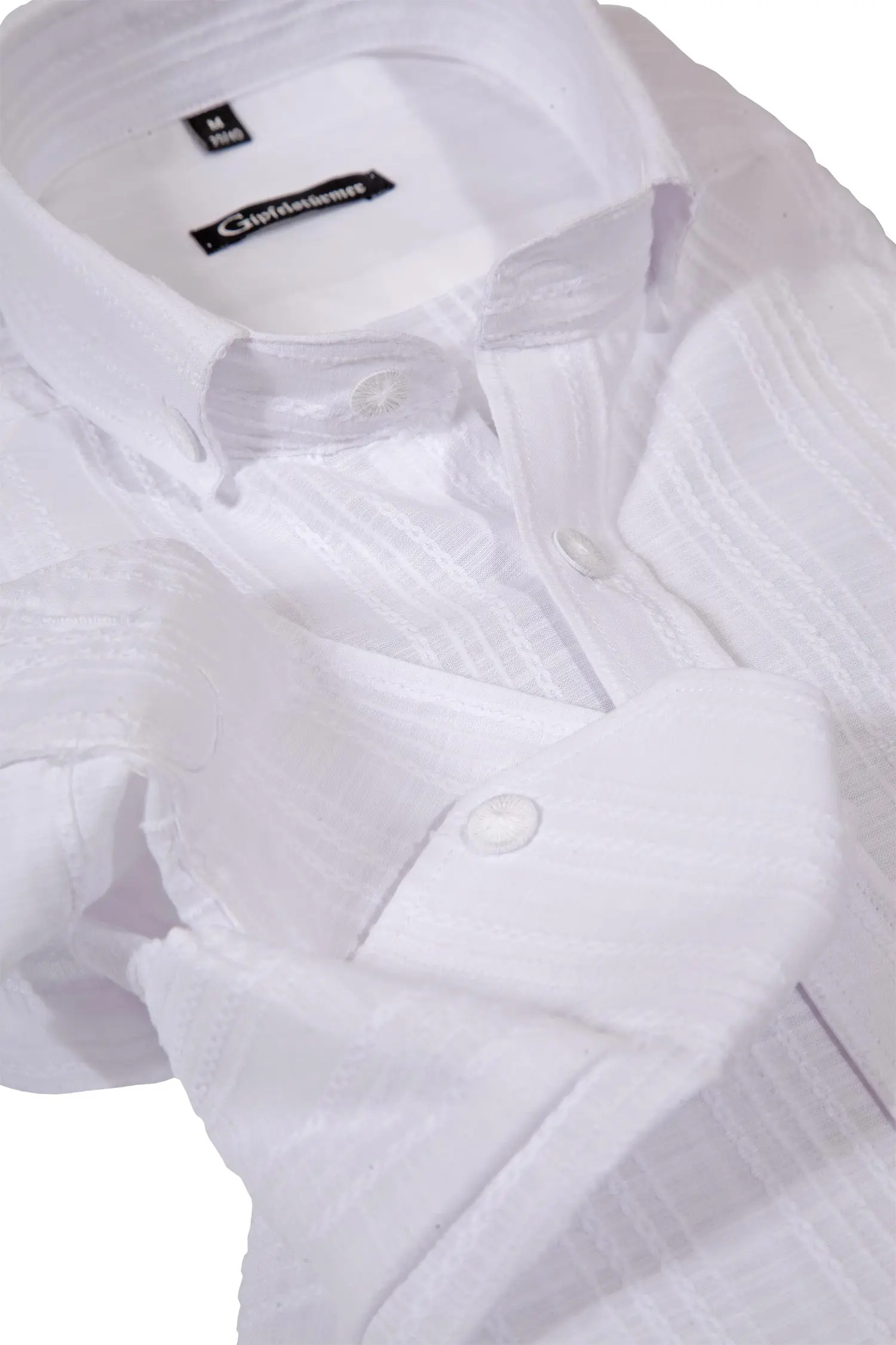 trachtenhemd-weiss-struktur-1512-1331-ws4-20-02a-4304-b Trachtenhemd in weiß mit Strukturmuster Streifen Detail