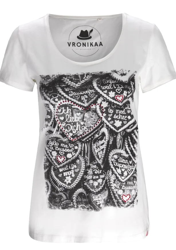 Wiesnherzen Shirt weiß