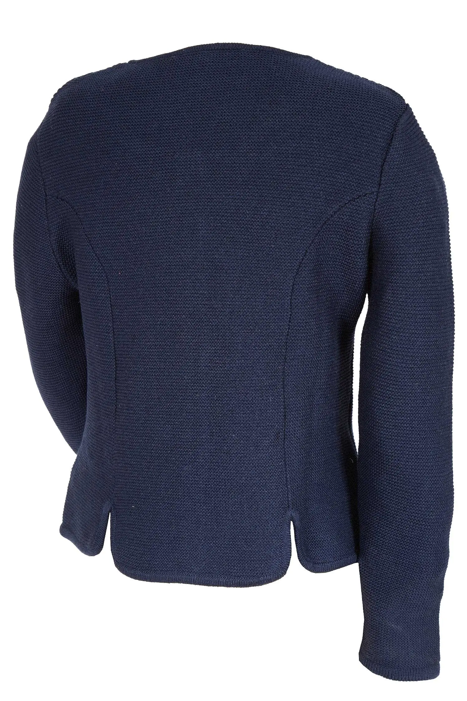 Damen Trachten Strickjacke in dunkelblau hinten
