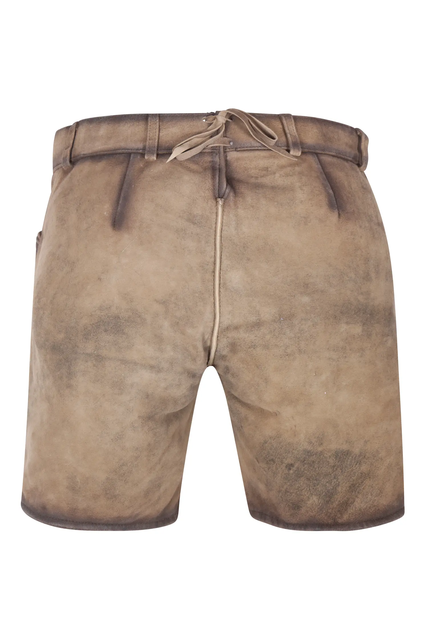 Damen Lederhose Maila in hopfen mit Latz - Rückansicht