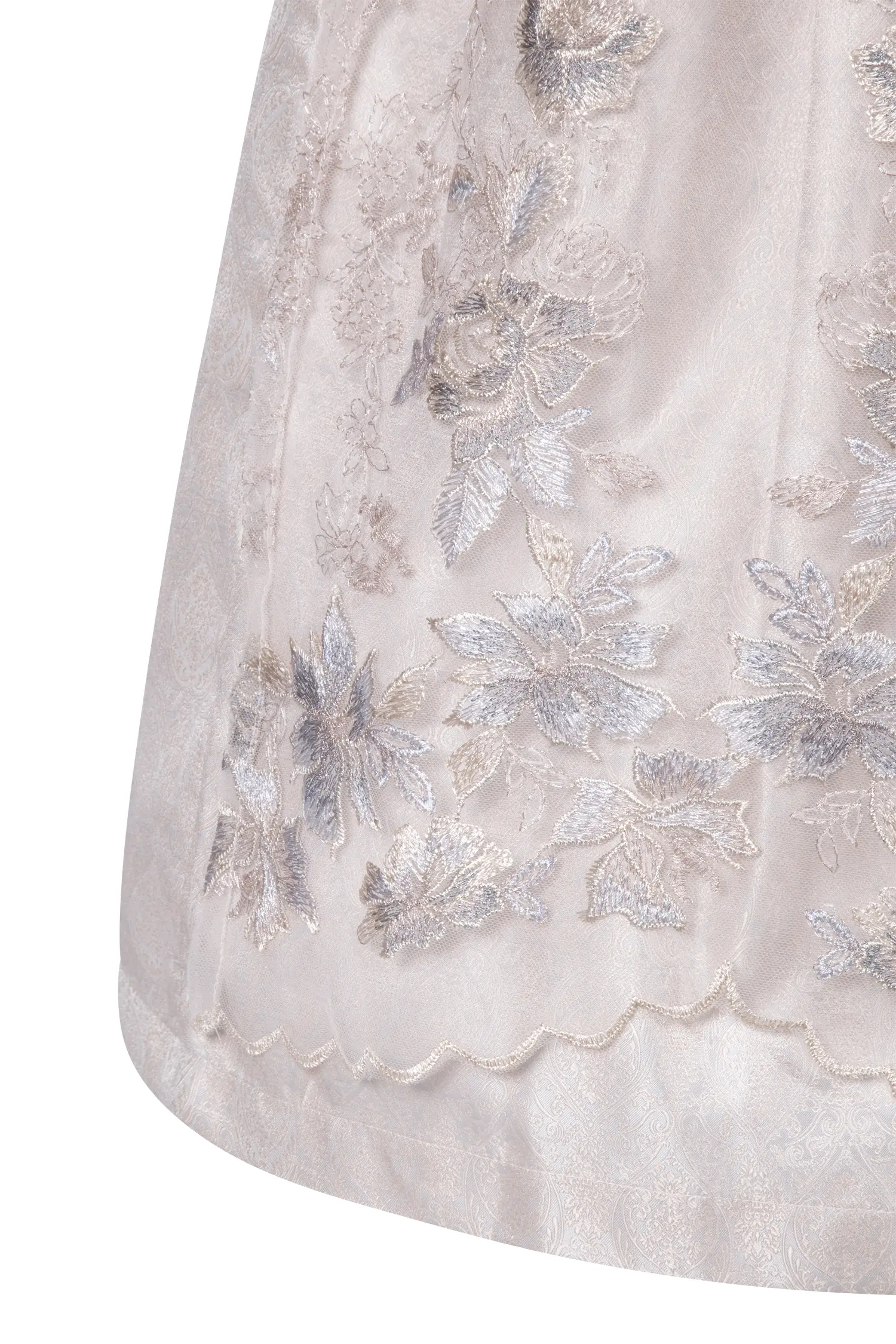 Dirndl Lacey in puder / grau - Detail Rock