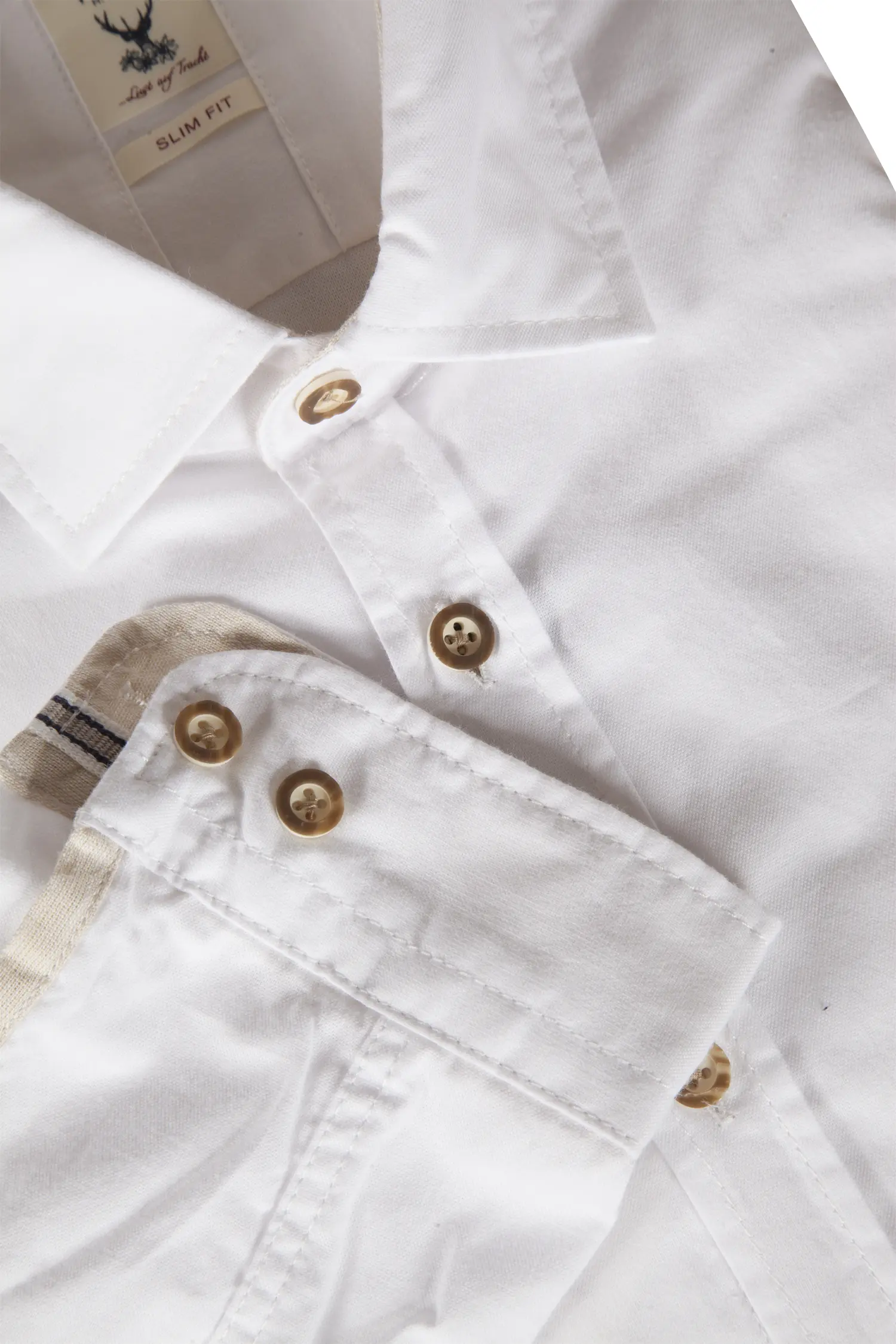 Trachtenhemd in weiß mit Stretch von pure - Detail Ärmel