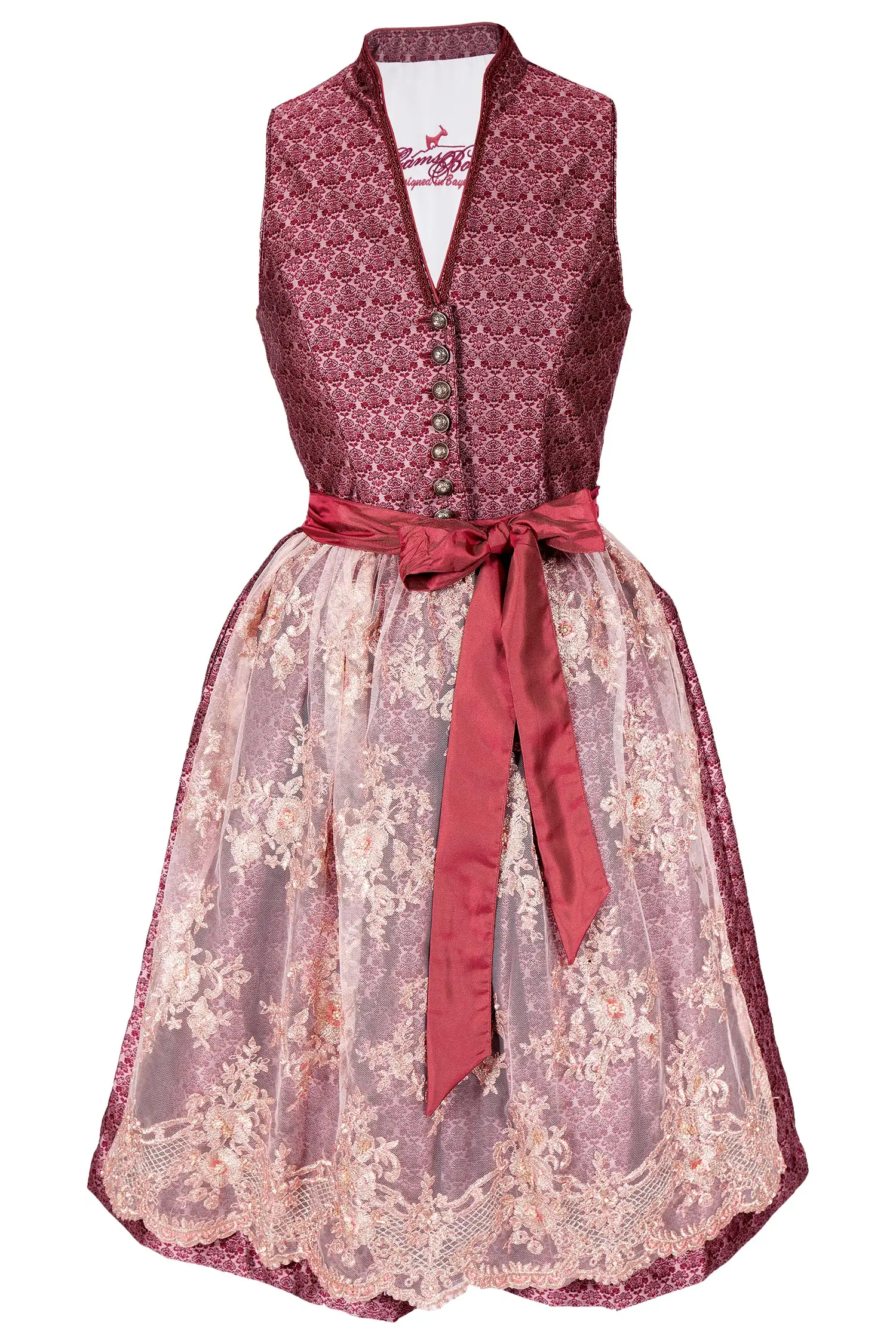 midi-dirndl-bordeaux-spitze-3096-0039-rt8-19-05f-1108-a Midi Dirndl mit Glanz in bordeaux und V-Ausschnitt