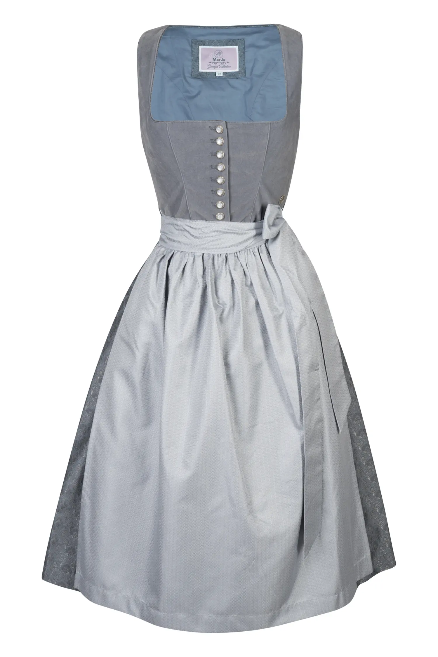 Dirndl Marlene in grau / silber
