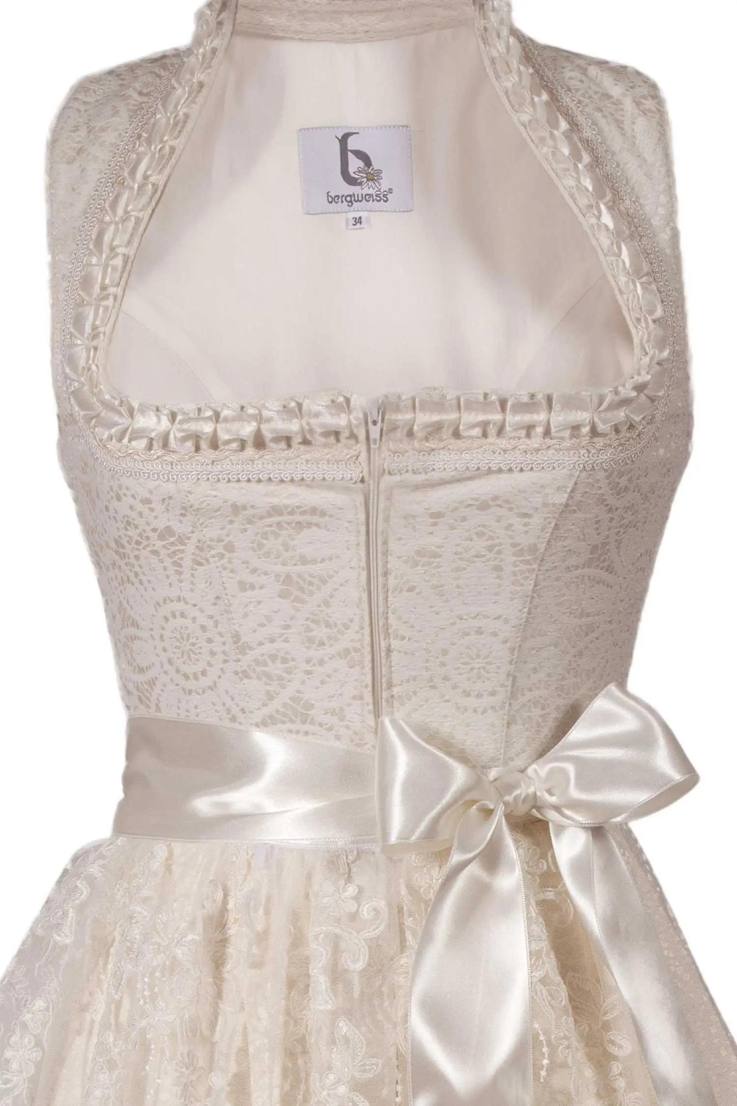 Brautdirndl in ivory creme mit Schneewittchenkragen Mieder