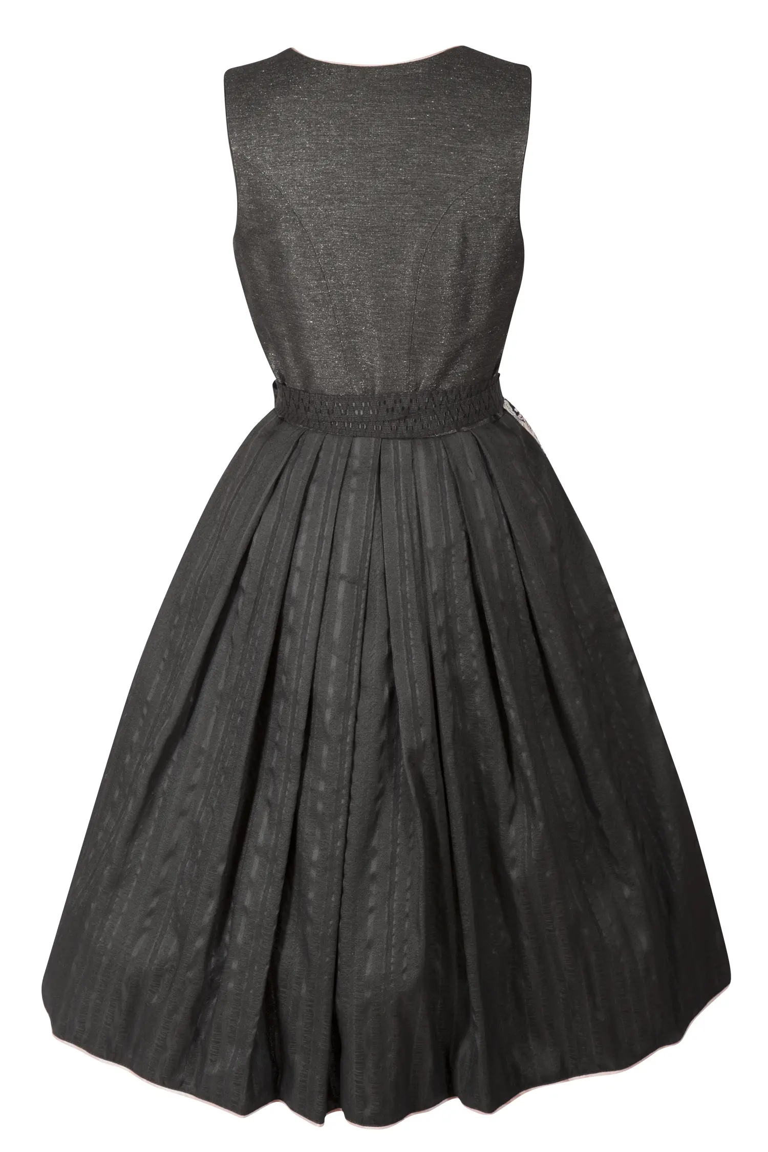 3099-0292-SW523-05-b6572 Schwarzes Dirndl von Tramontana mit edler Schürze und Glitzermieder - Rückansicht