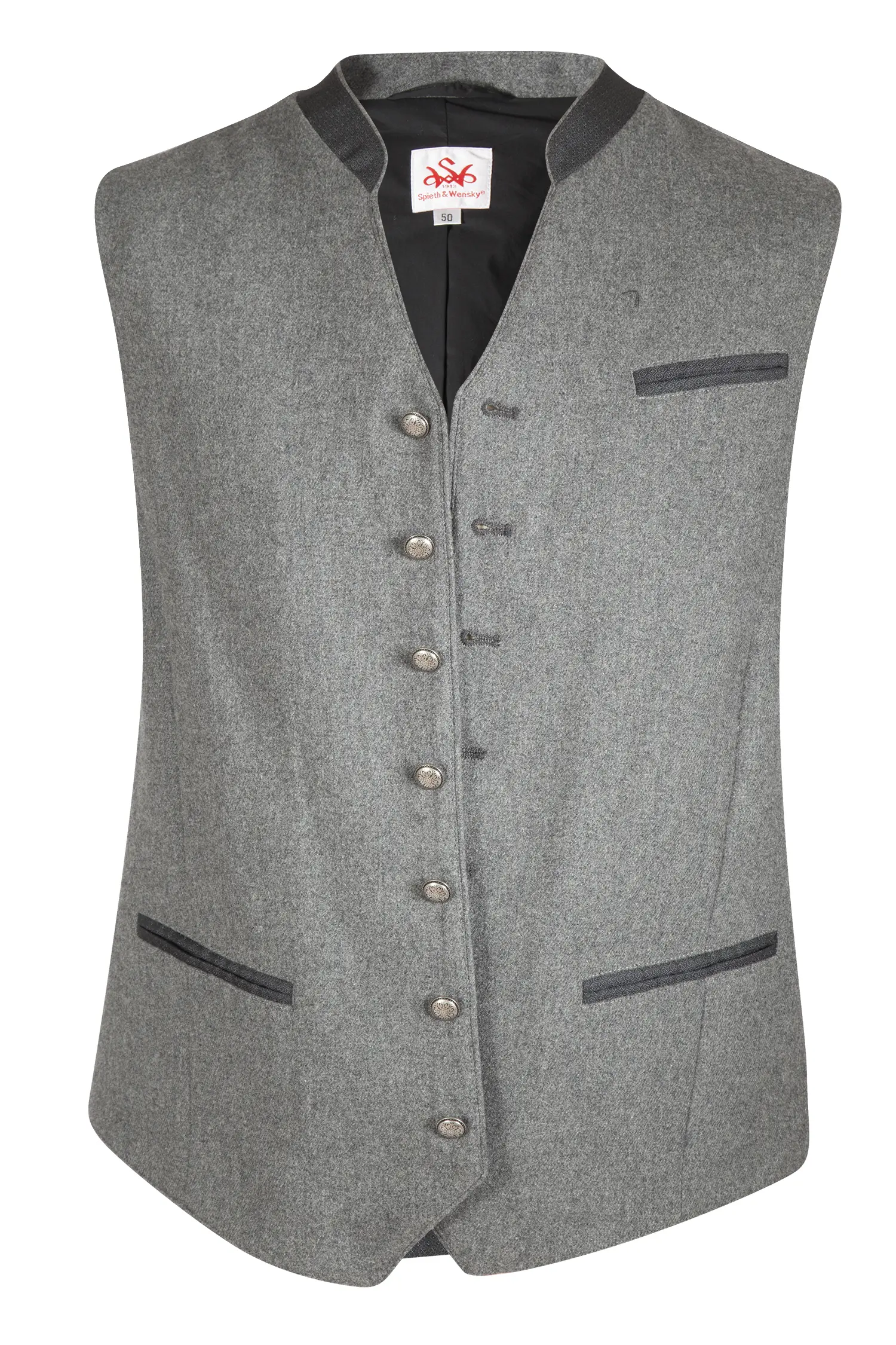 Trachtenweste Aris in grau/dunkelgrau