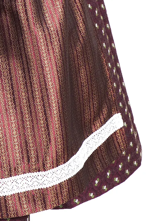 Dirndl Blum von CocoVero Trachten mit Ärmel in bordeaux Detail 