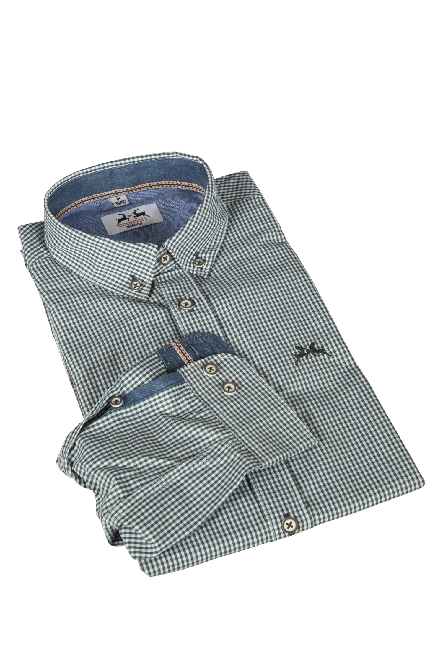 1523-2365-gn6-23-05-q9560 Trachtenhemd in grün/weiß kariert