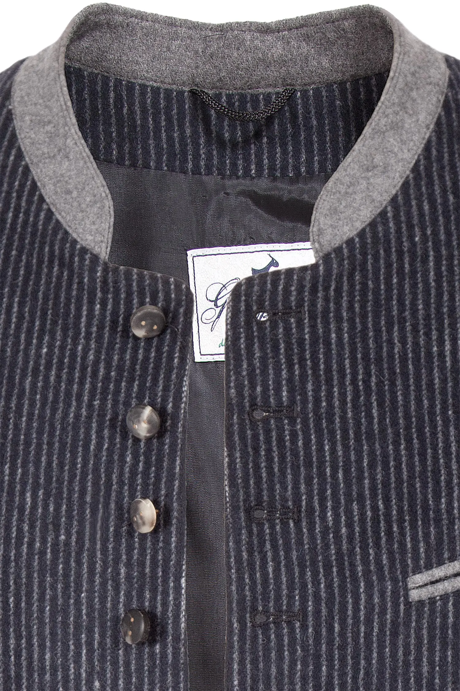 Trachtenweste Langenlois in dunkelblau Kragen