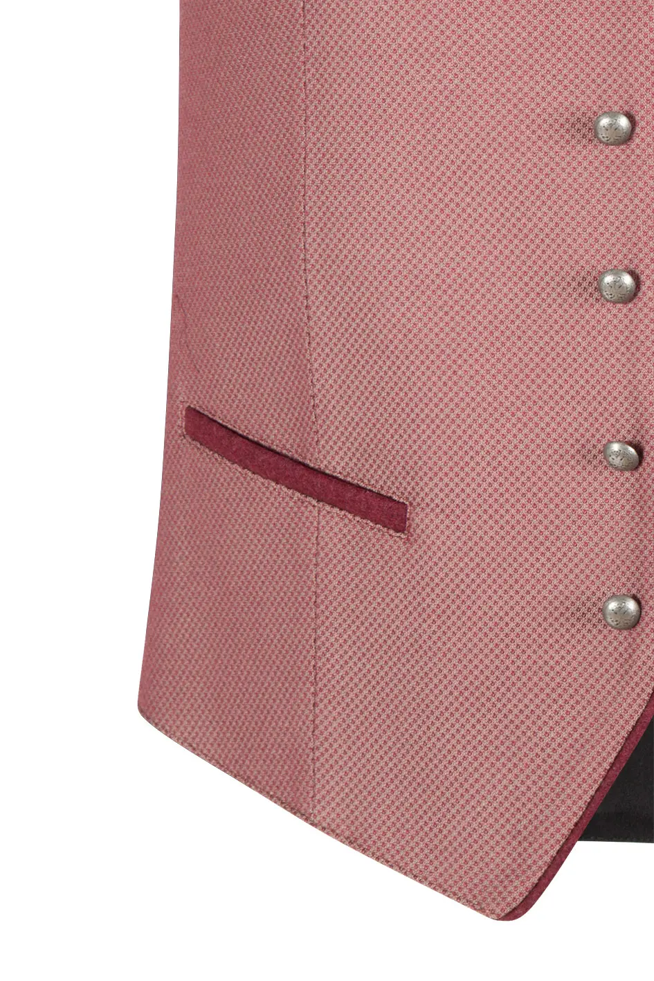 Trachtenweste in weinrot von Gamsbock - Detail Taschen