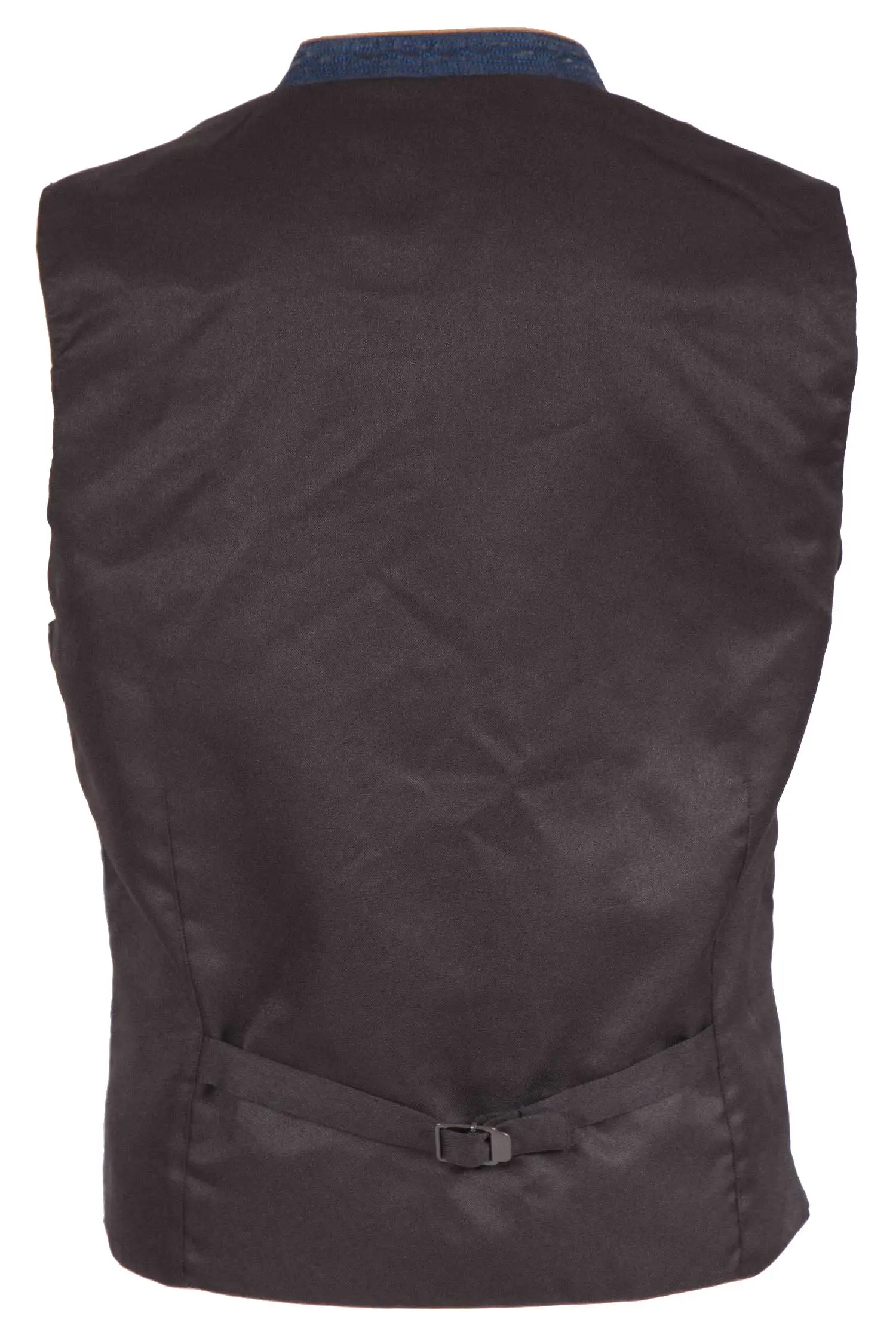 Trachtenweste aus Leinen in dunkelblau used Optik hinten