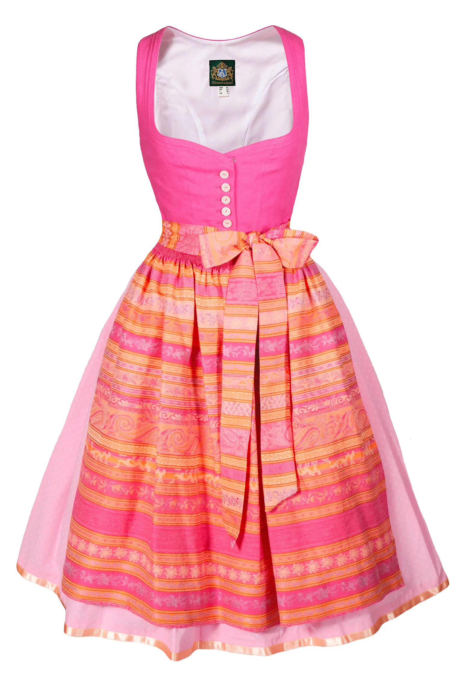 Dirndl Rothsee von Hammerschmid in pink mit aufregender Schürze