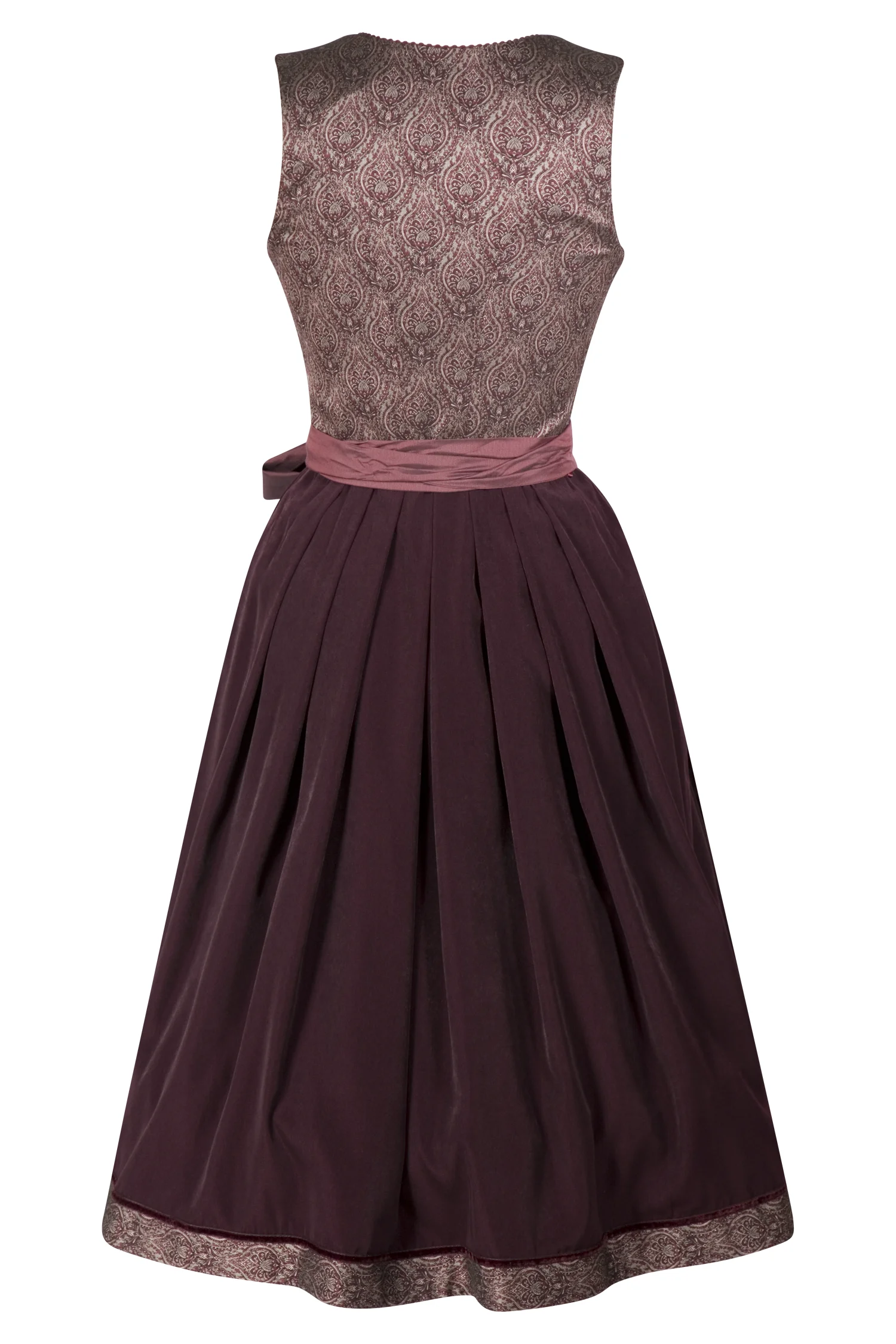 Zeitlos elegantes Dirndl in bordeaux - Rückansicht