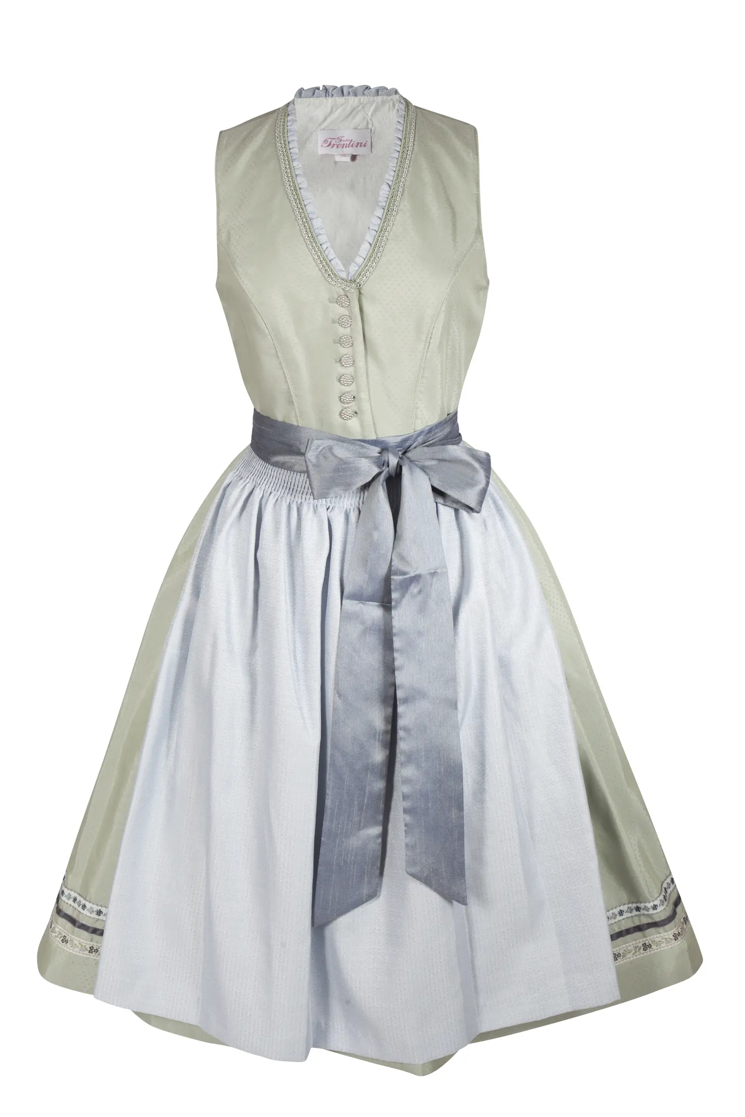 3098-0351-gn2-23-05-m8650 Dirndl Nila in salbei mit elegantem Mieder