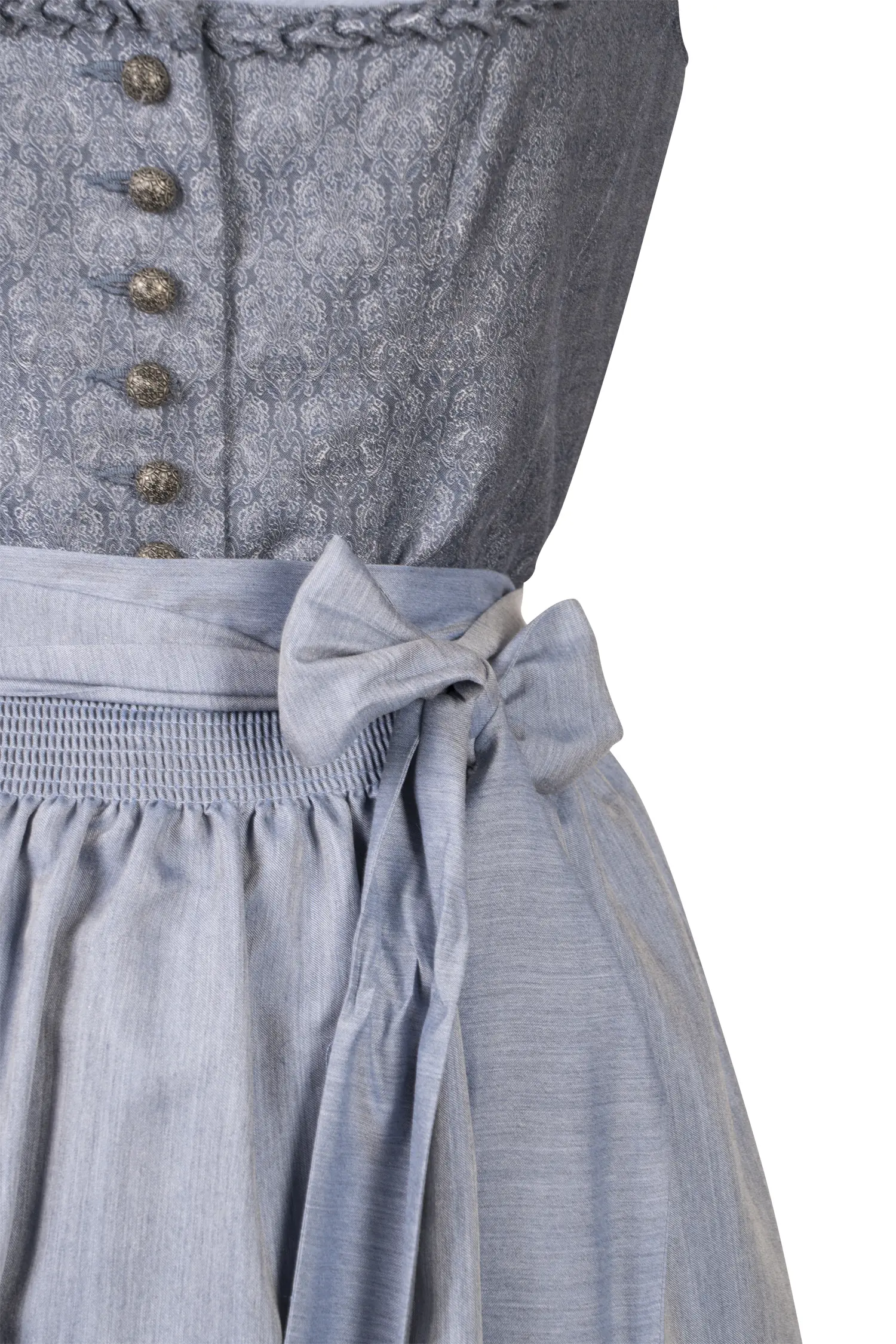 Dirndl von Gamsbock in Blau Detail Mieder