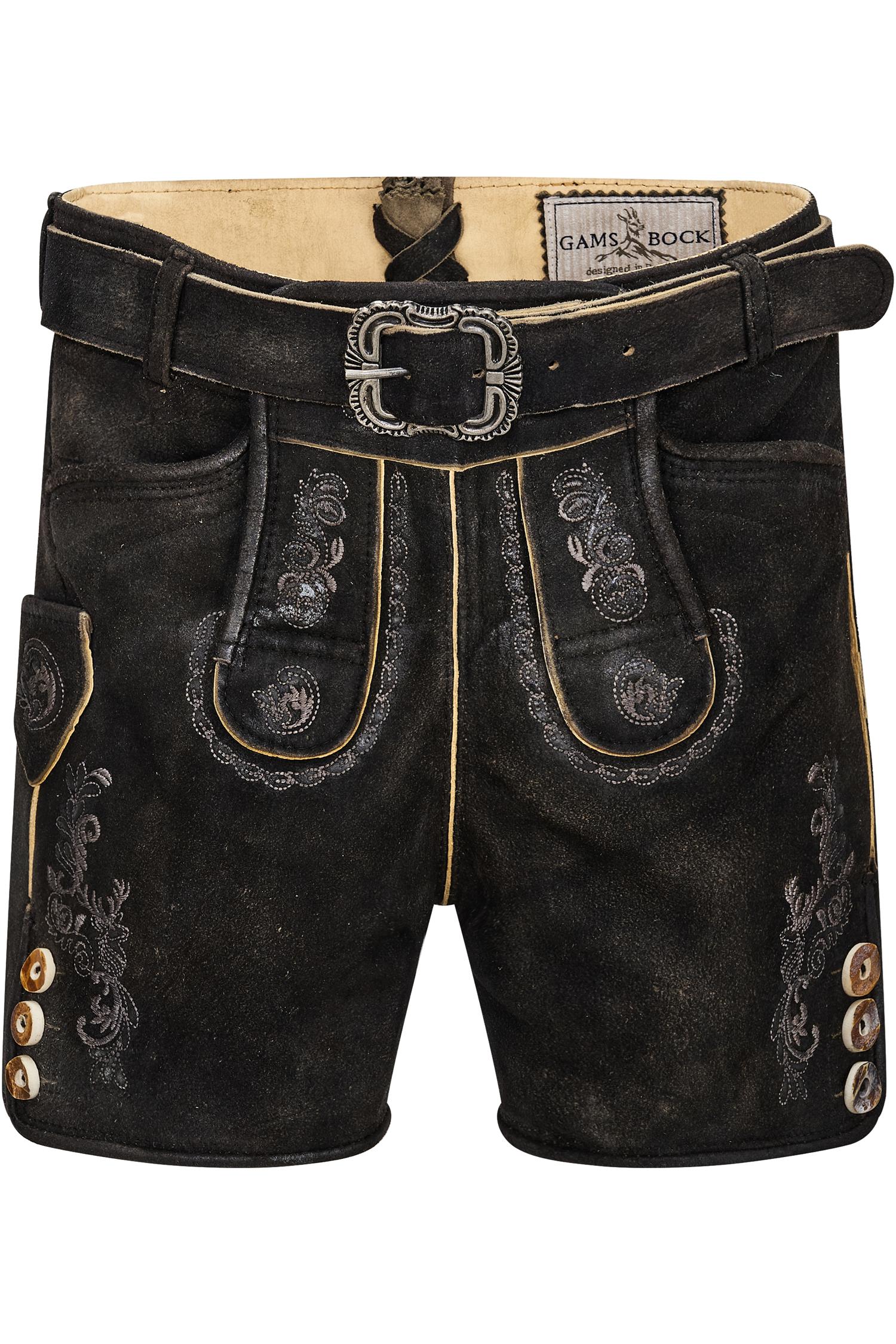 Kinderlederhose Winkler von Gamsbock in Graphit Kinderlederhose Winkler von Gamsbock in Dunkelbraun
