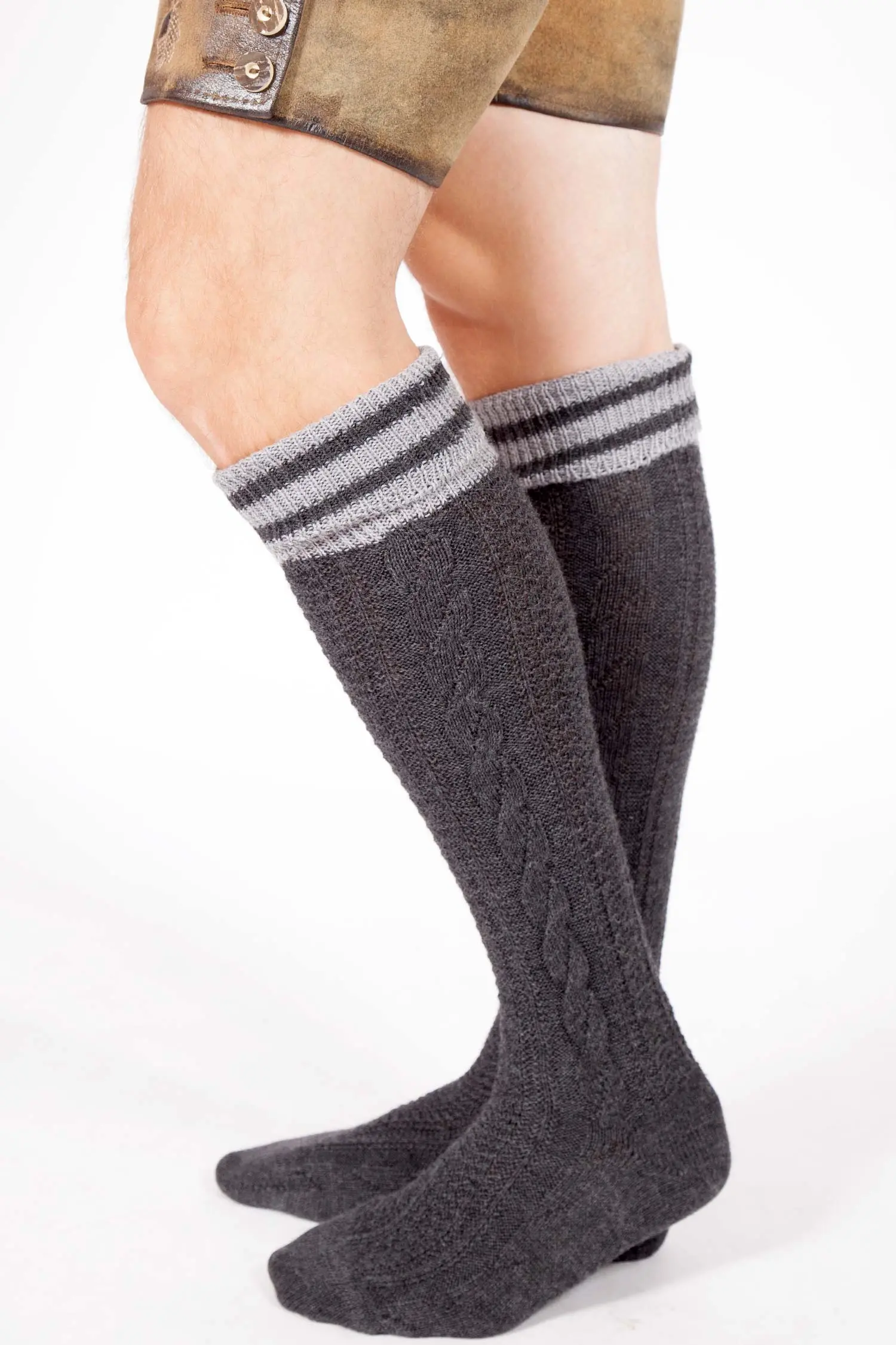 Herren Trachtenstrümpfe in anthrazit und hellgrau 