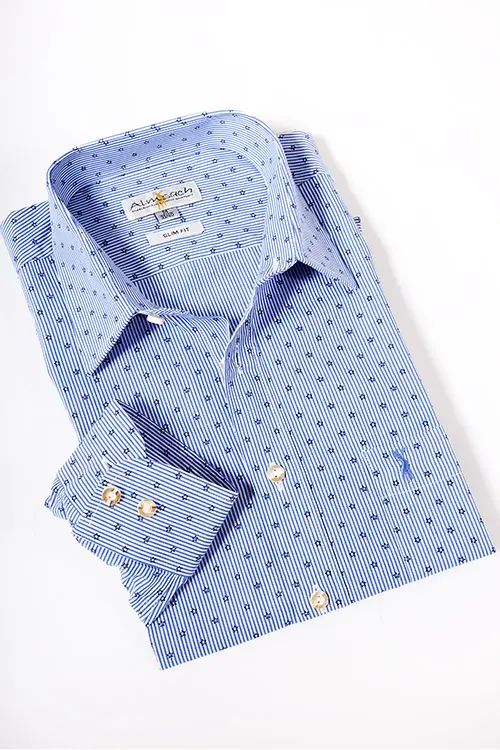 Trachtenhemd von Almsach mit Streifen und kleinen Sternen 