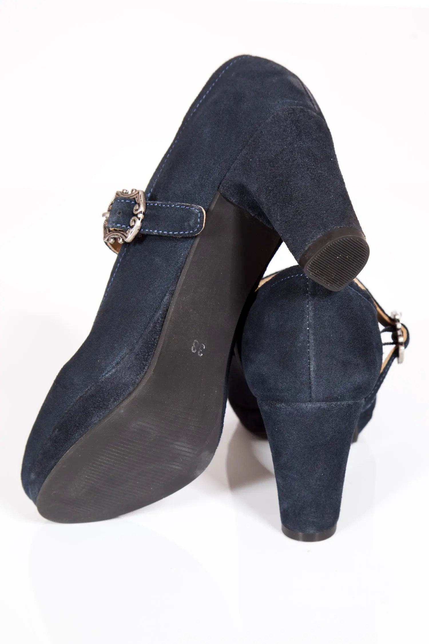 Damen Trachtenschuhe als Pumps in dunkelblau Sohle