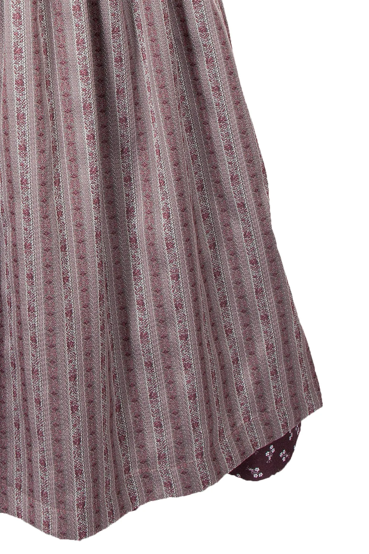 Midi Dirndl in burgund mit Reißverschluss Detail