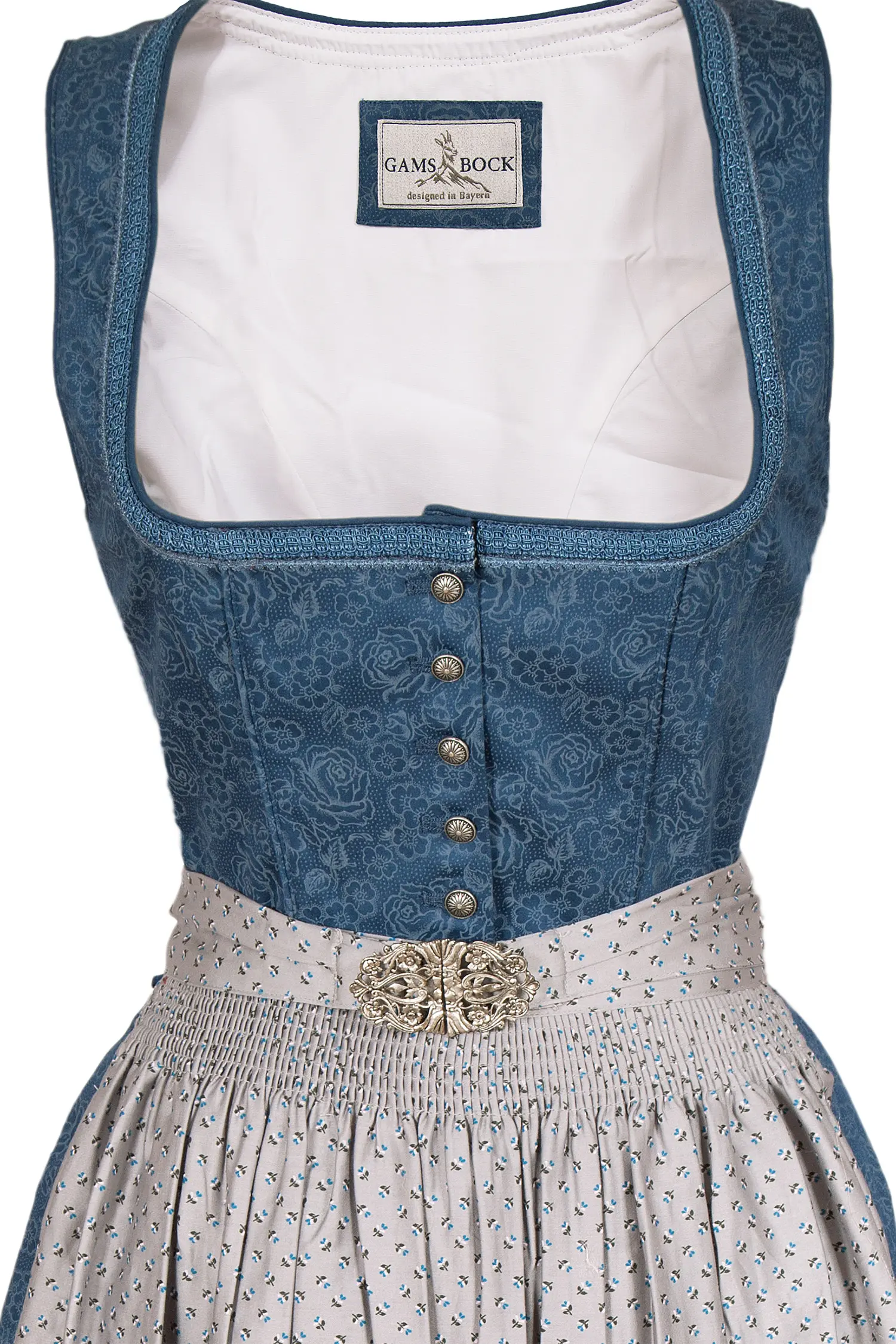 midi-dirndl-blau-grau-3091-1431-bl8-20-08f-3527-b Midi Dirndl in dunkelblau mit grauer Schürze Mieder