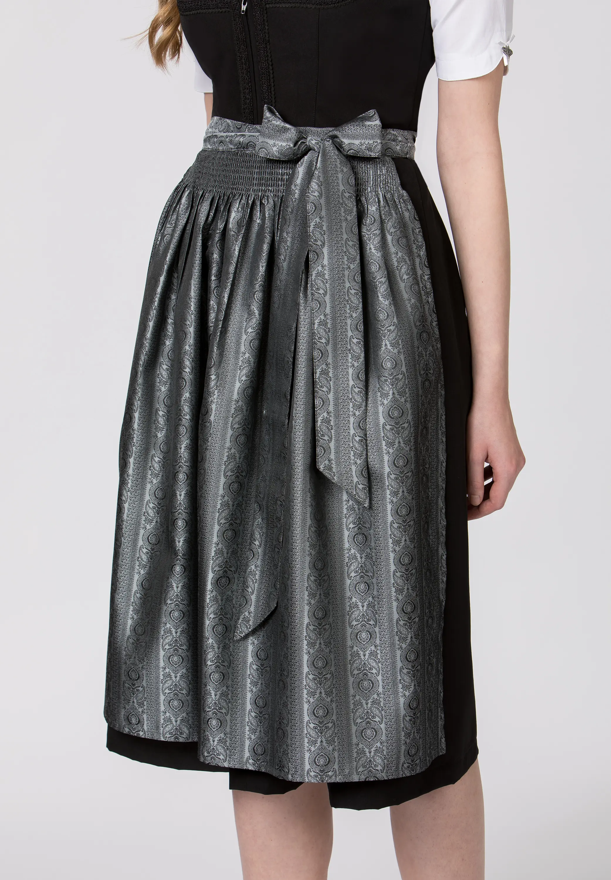 Schürze für Dirndl in grau