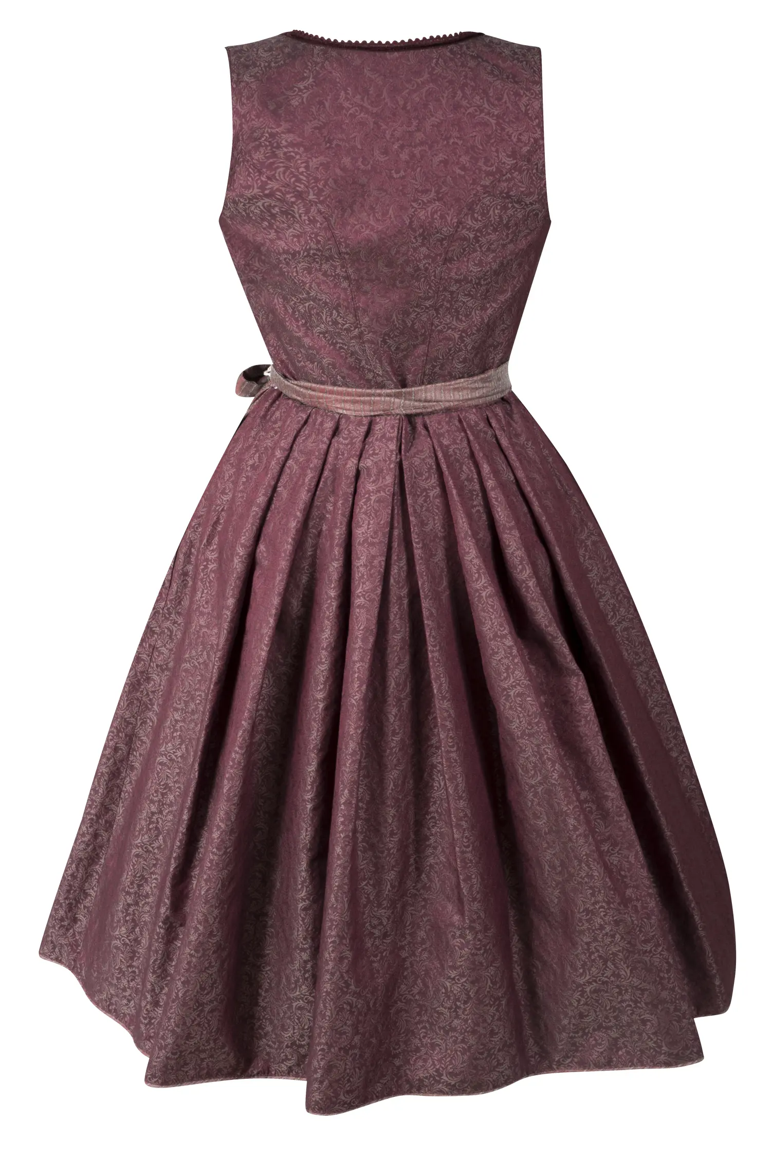 Exclusives Dirndl in bordeaux - Rückansicht