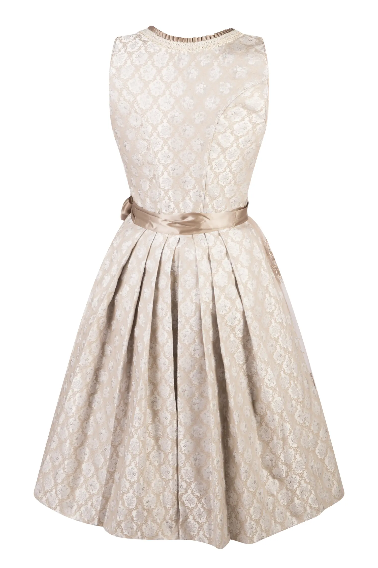 Dirndl Marcy in champagner als Brautdirndl - Rückansicht
