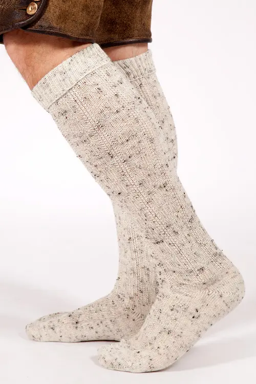 Trachten Kniestrümpfe aus Wolle in natur hell