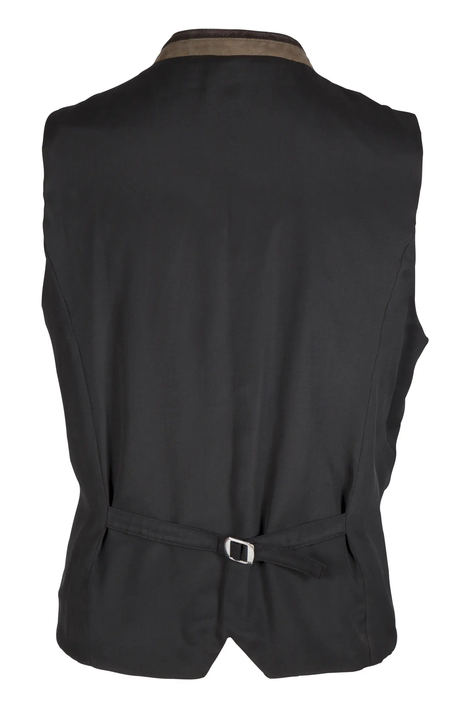 Stretch-Trachtenweste in beige/grün/braun - Rückansicht