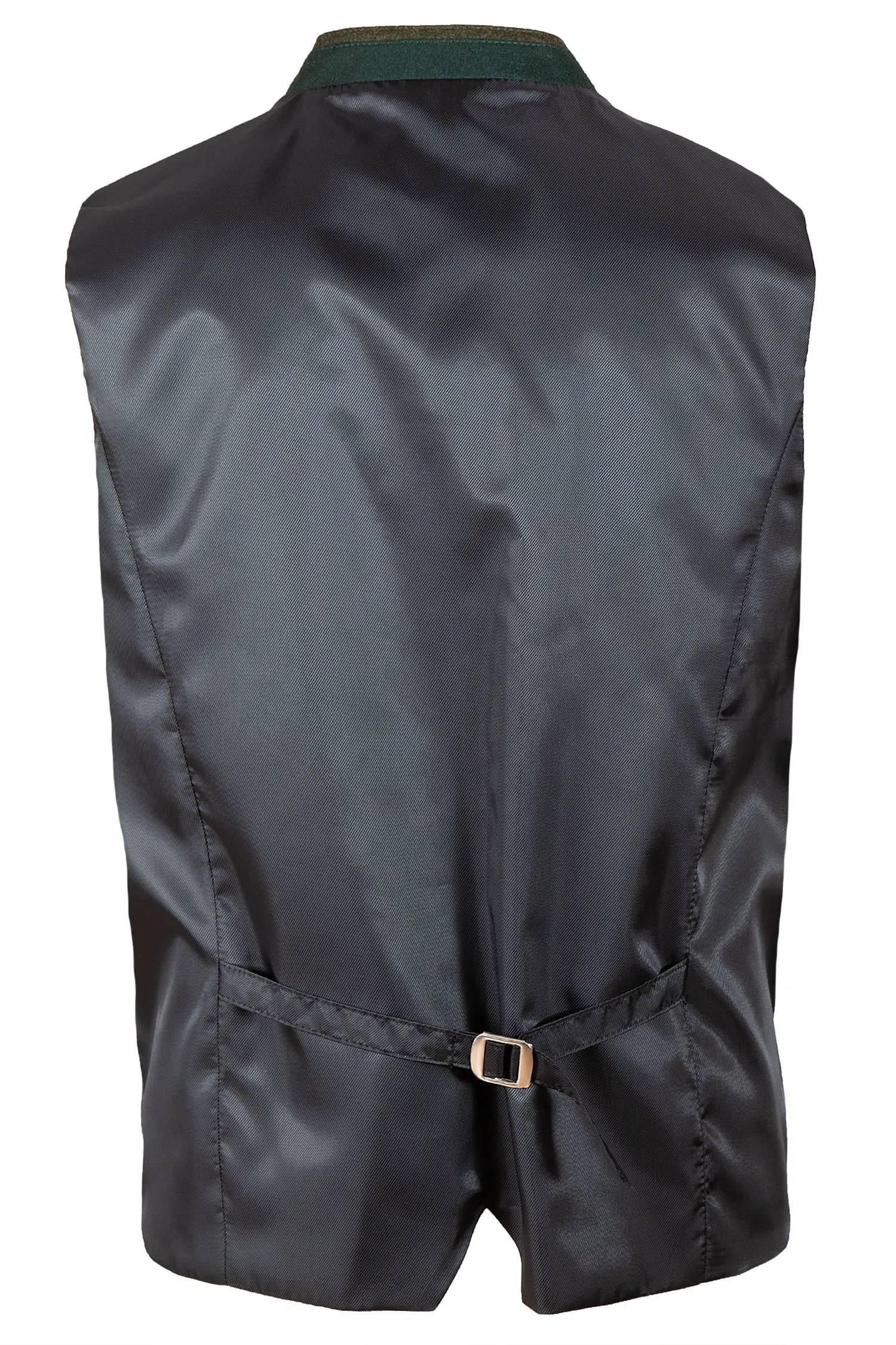 Trachtenweste aus Loden in oliv - Rückansicht