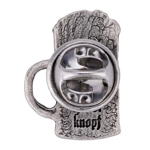 Gaudiknopf Pin Bier in Silber