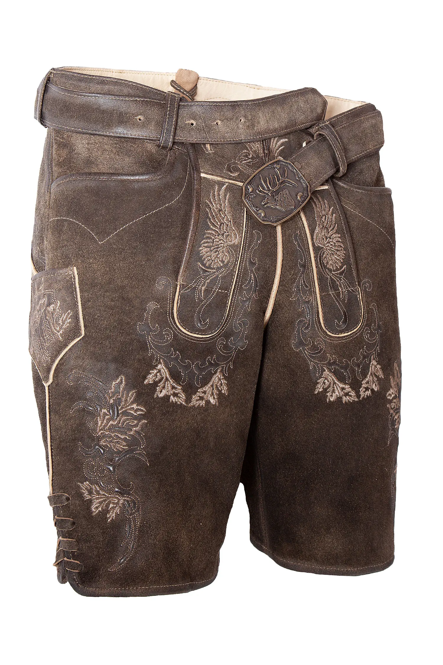 Rustikale Lederhose mit Gürtel