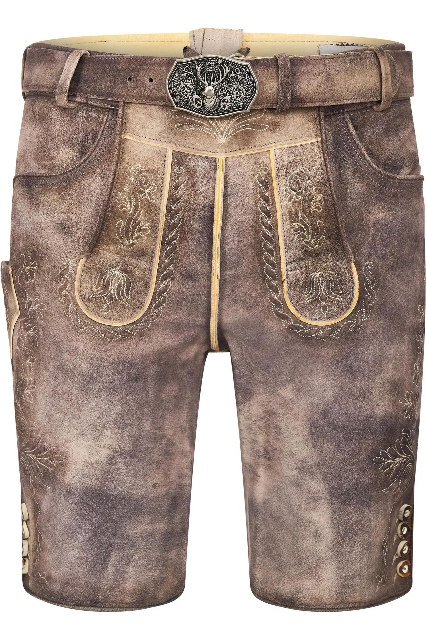 Lederhose Oliver kurz in dunkelbraun Lederhose Oliver von Stockerpoint