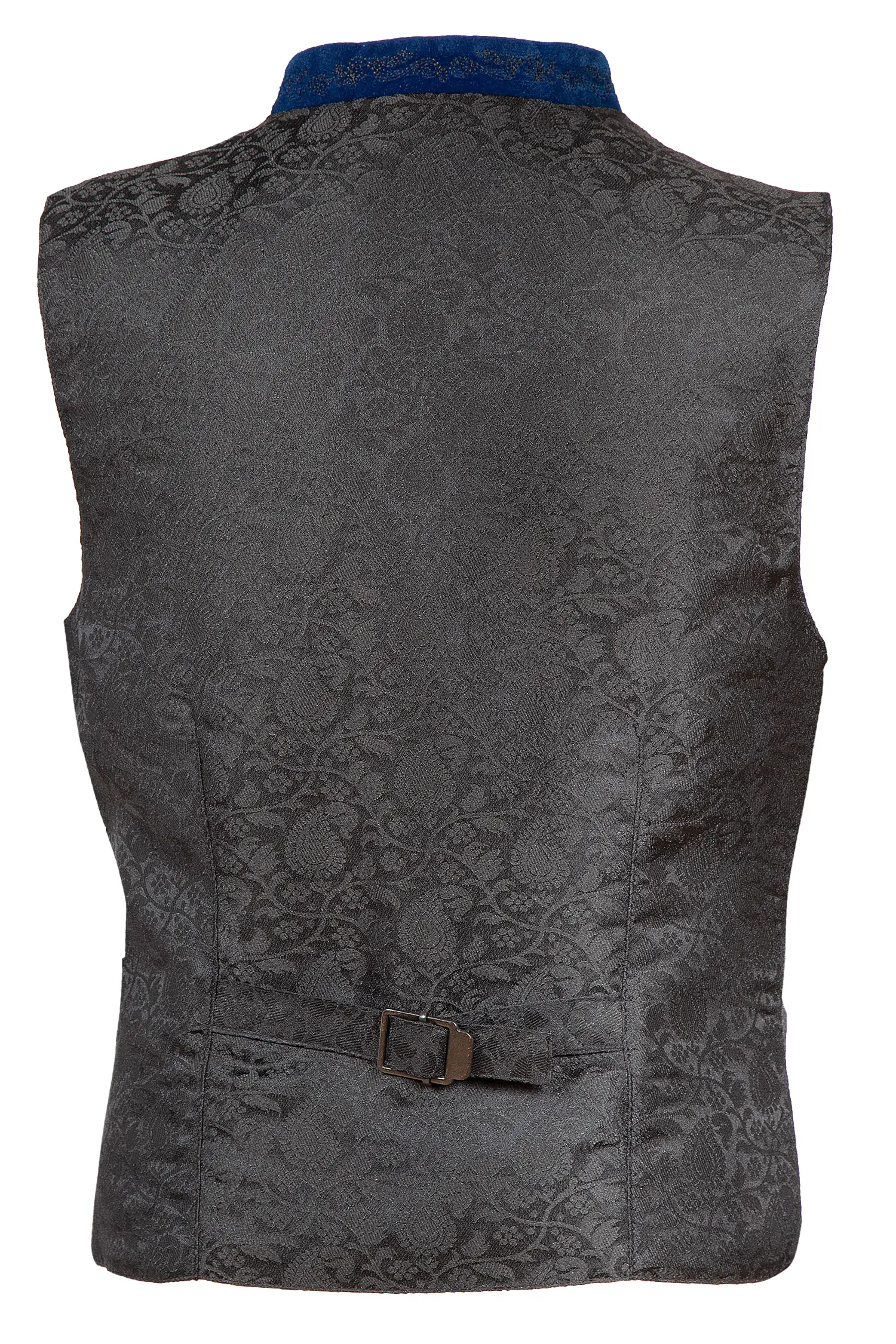 Kinder Trachtenweste in grau und blau - Rückansicht