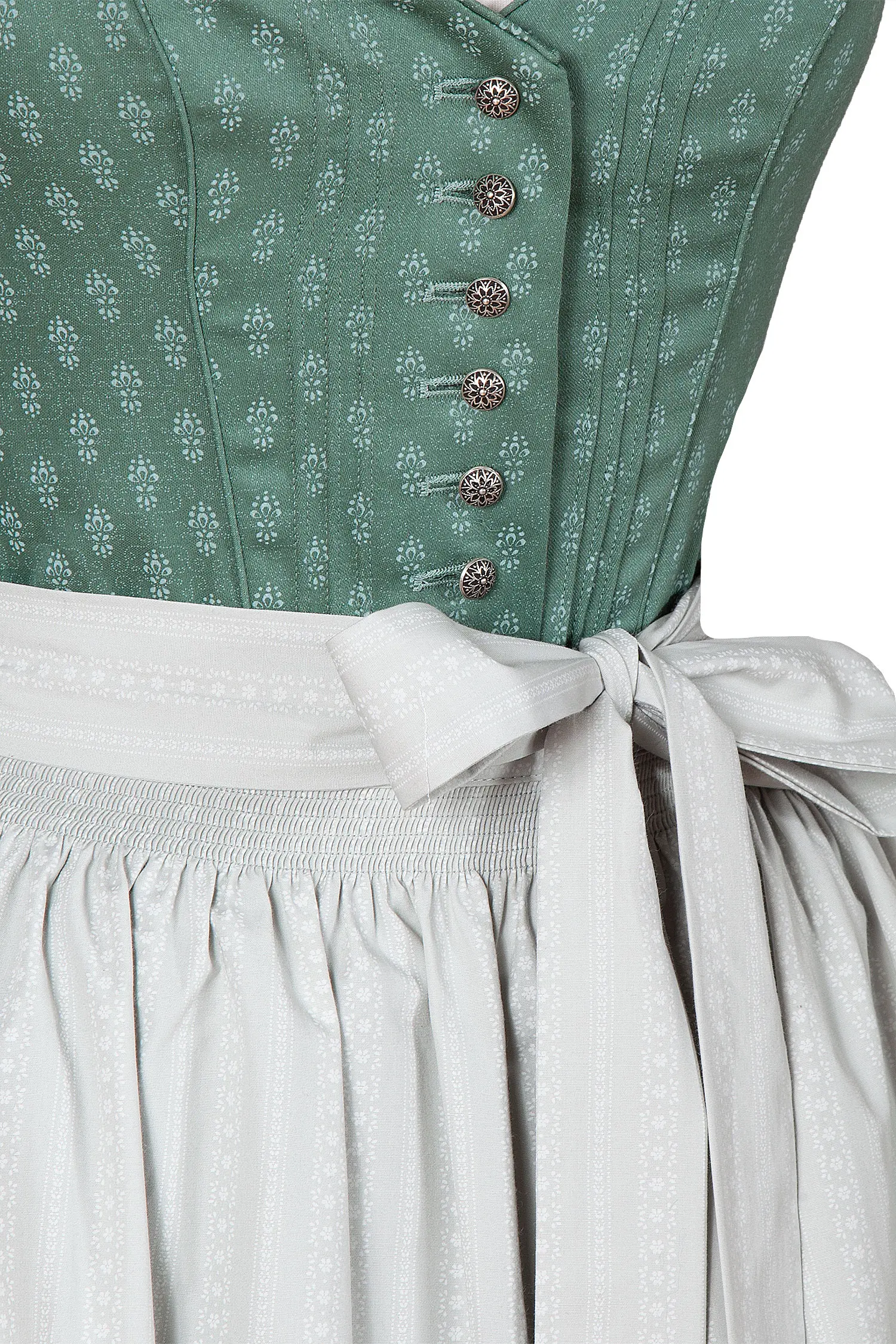 3091-1517-GN5-23-03e-5349d Dirndl Irina von Wenger in salbei / mint - Detail Mieder