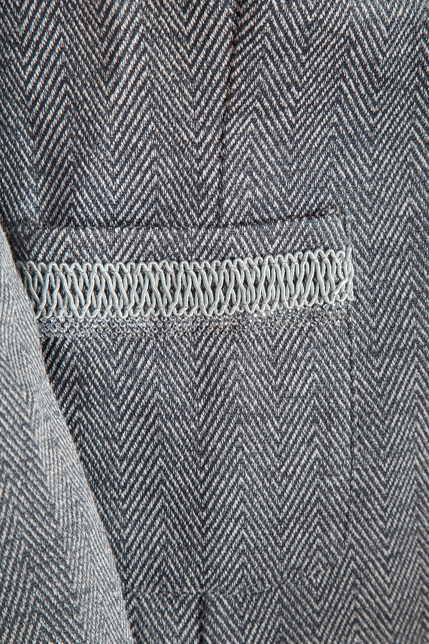 2234-0026-gr4-22-03a-9797 Trachtenblazer Margit in grau mit Glitzerdetail Tasche