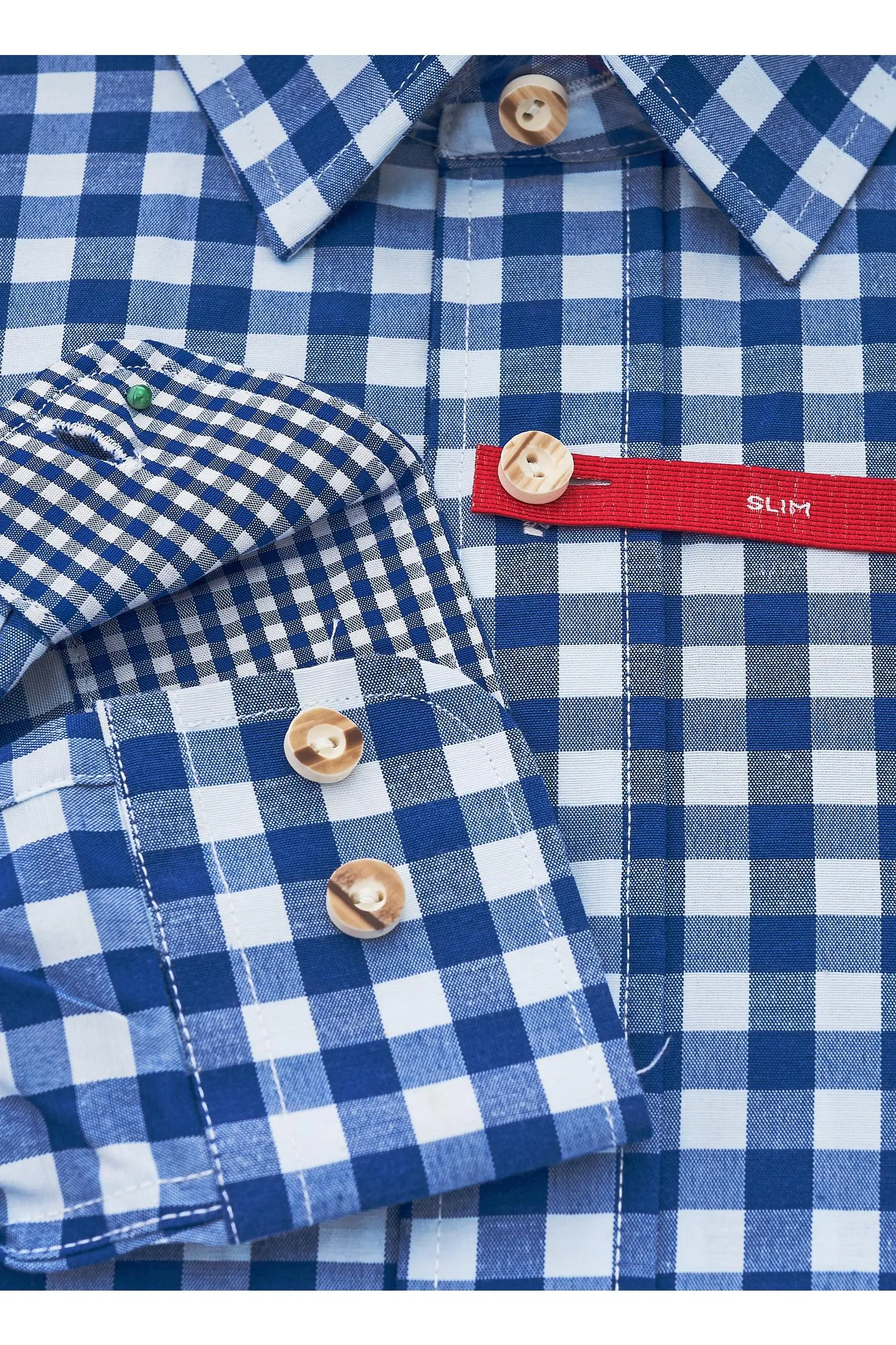 Blau/Weiß kariertes Almsach Hemd