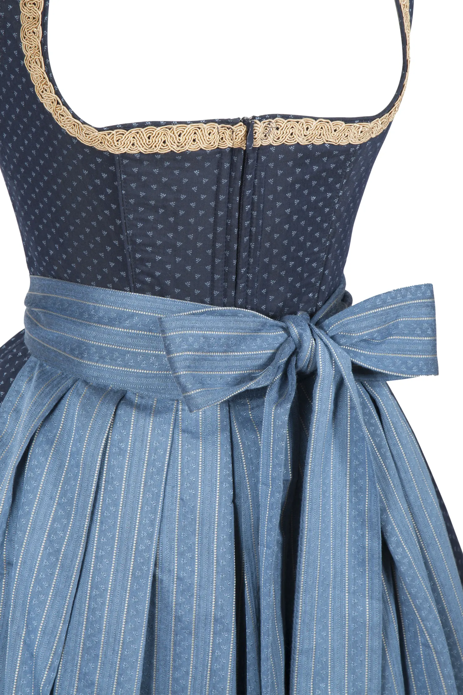 Dirndl Mia in dunkelblau von Fräulein Trentini - Detail Mieder